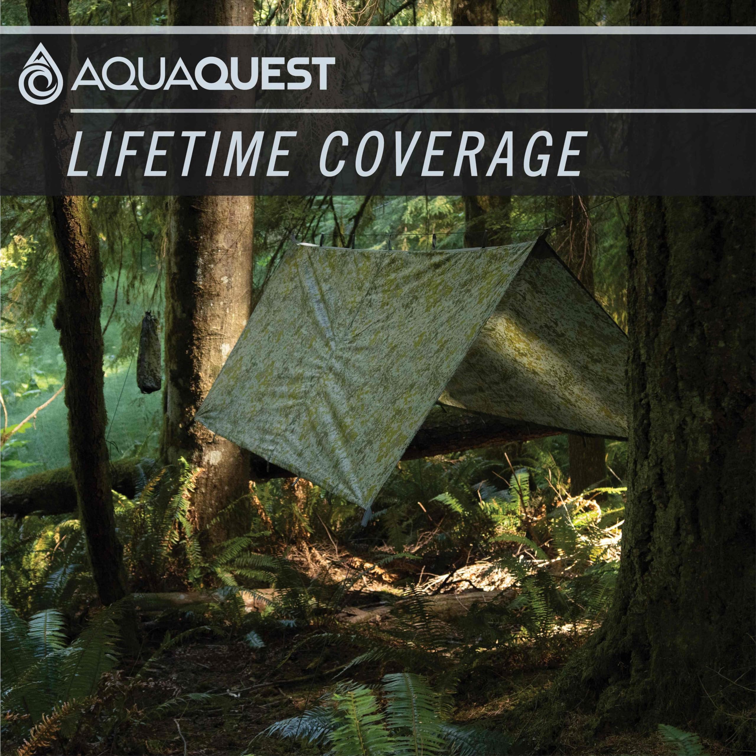 AquaQuest Safari Waterproof Camping Tarp - Ultra Lightweight & Durable Rain Fly Shelter for Hiking, Backpacking, Hammock - Perfect for Outdoor Adventures in All Weather Conditions