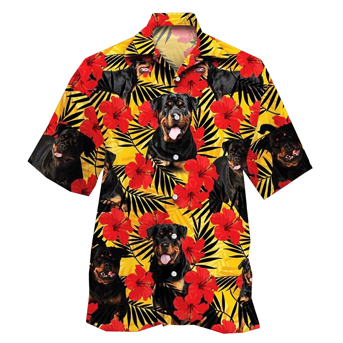 Stylish Dog Print Hawaiian Shirts for Men & Women - Short Sleeve Button Down Aloha Shirts with Animal Lover Design - Perfect for Beach Vacations, Summer Parties & Casual Outings
