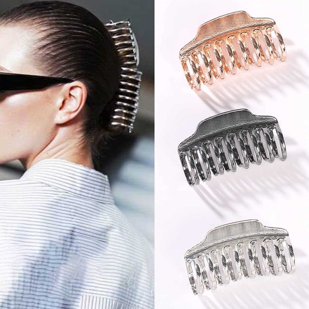 COSYOO Non-Slip Hair Claw Clips for Women - 3 Pack Large Strong Hold Hair Clamps, Elegant Barrettes for Girls & Ladies - Perfect for Styling, Shower, Work & Everyday Use