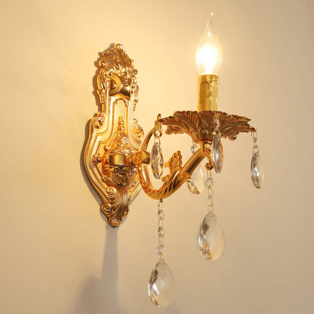 Elegant 2-Light Crystal Wall Sconce - Zinc Alloy Candle Wall Lamp for Living Room, Bedroom & Corridor - Modern Decorative Lighting for Home & Office Spaces