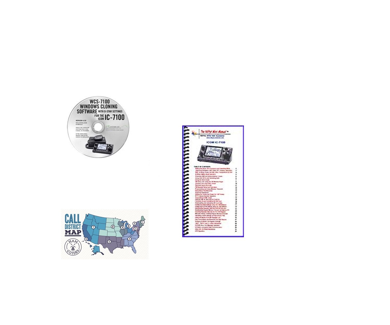 Icom IC-7100 Ham Radio Accessory Bundle with WCS 7100 Programming Software, Nifty Guide & Pocket Reference Card - Perfect for Amateur Radio Operators and Field Communications