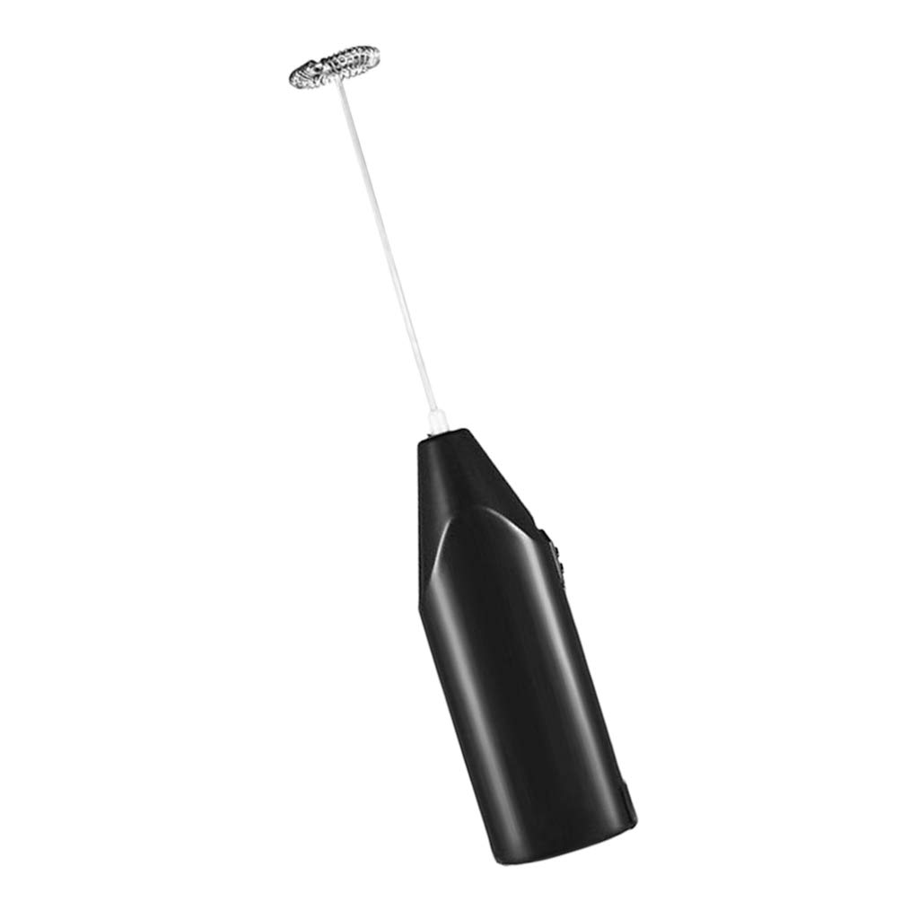 USB Hand Mixer for Baking & Coffee - Portable Egg Beater, Mini Blender - Black