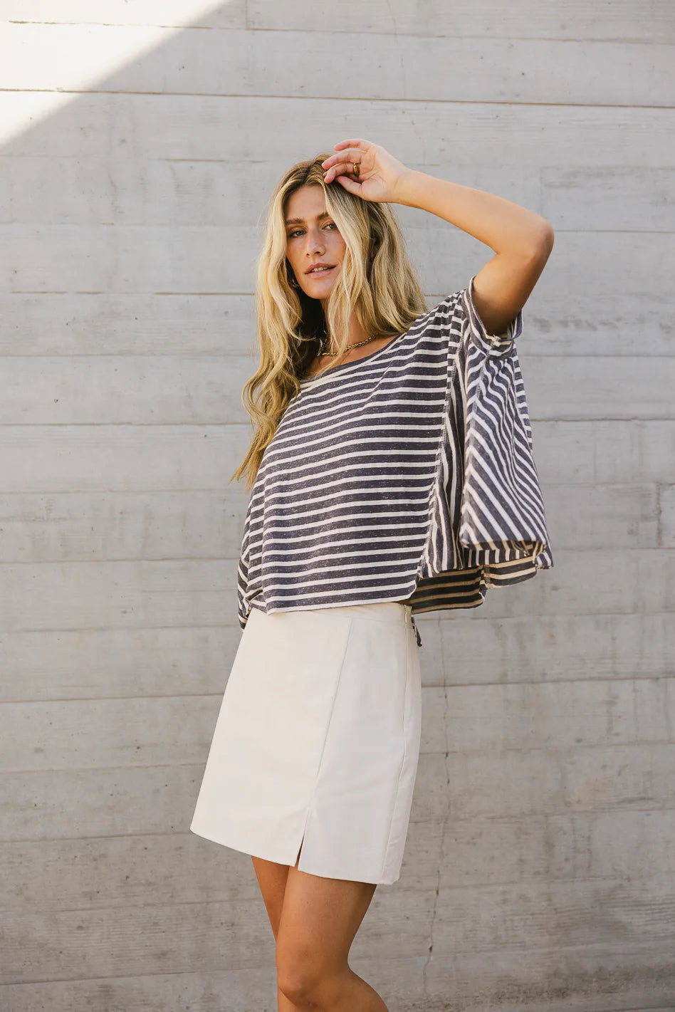 Oliver Navy Striped Top Women's Casual Shirt - Perfect for Work, Date Night & Everyday Wear | FINAL SALE