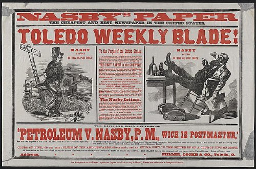 Vintage 1868 Nasby's Newspaper Photo Reprint - Historical Memorabilia for Collectors & Decor | Perfect for Antique Displays, Home Decor, and Gift Giving