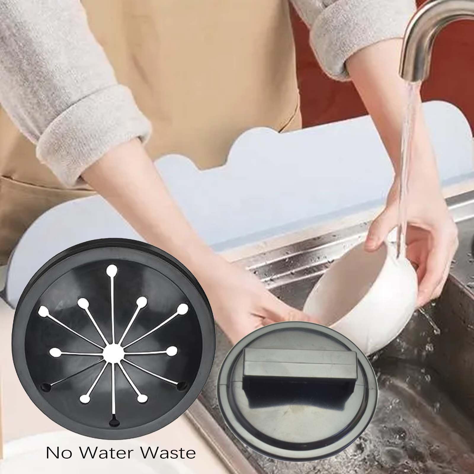 3 Inch Universal Rubber Garbage Disposal Splash Guard & Sink Stopper - Fits Whirlaway, Waste King, Sinkmaster & GE Models | Prevents Water Splashes & Food Waste Clogs for Cleaner Kitchen Sink