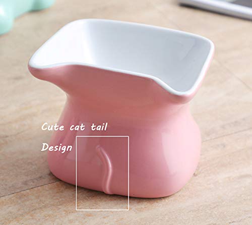 Premium Raised Cat Food Bowl for Ragdoll Cats - Stress-Free Feeding, Anti-Backflow Design, Dishwasher & Microwave Safe (Small, Pink) - Perfect for Kittens & Adult Cats at Home or Travel