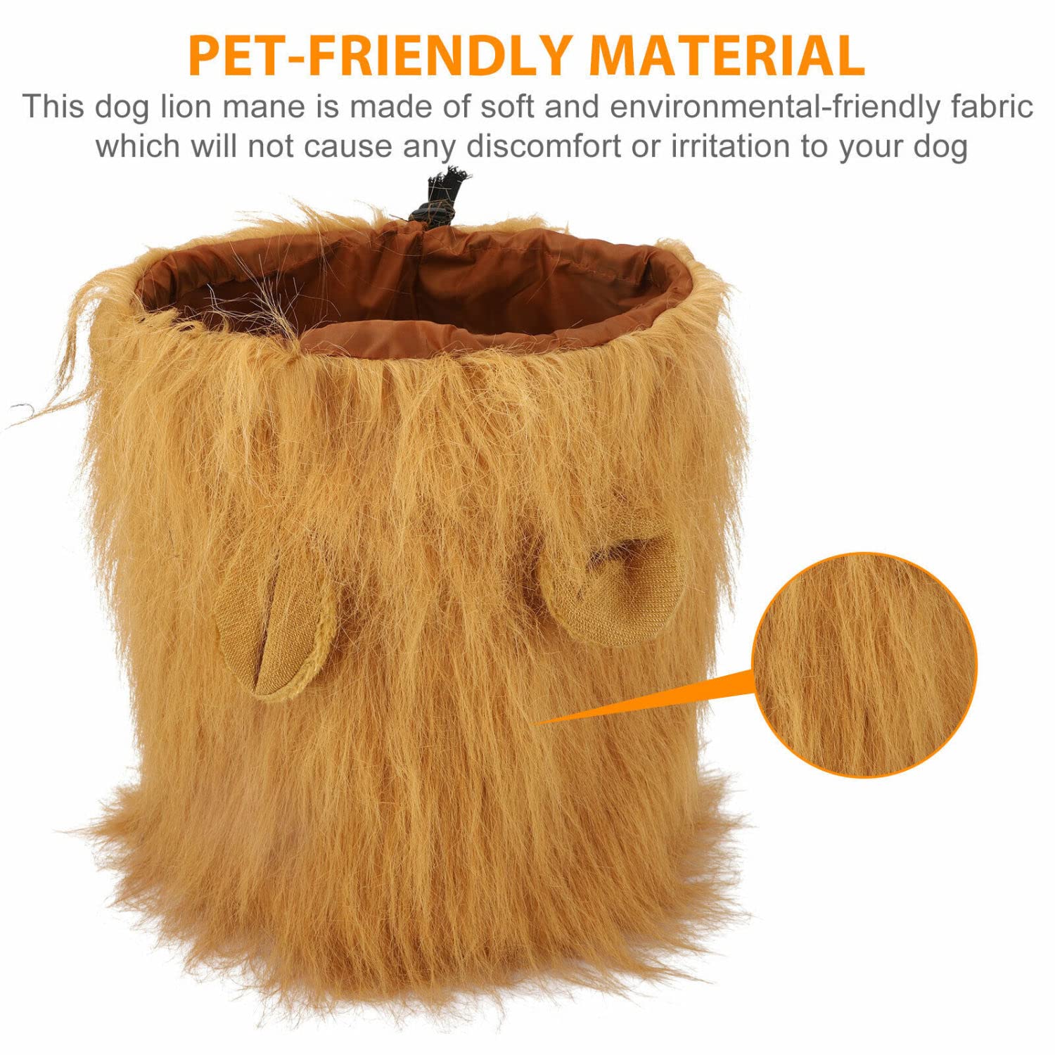 Realistic Lion Mane Wig for Medium & Large Dogs - Funny Halloween Pet Costume (Large, Light Brown) | Perfect for Halloween Parties, Pet Parades & Photo Shoots