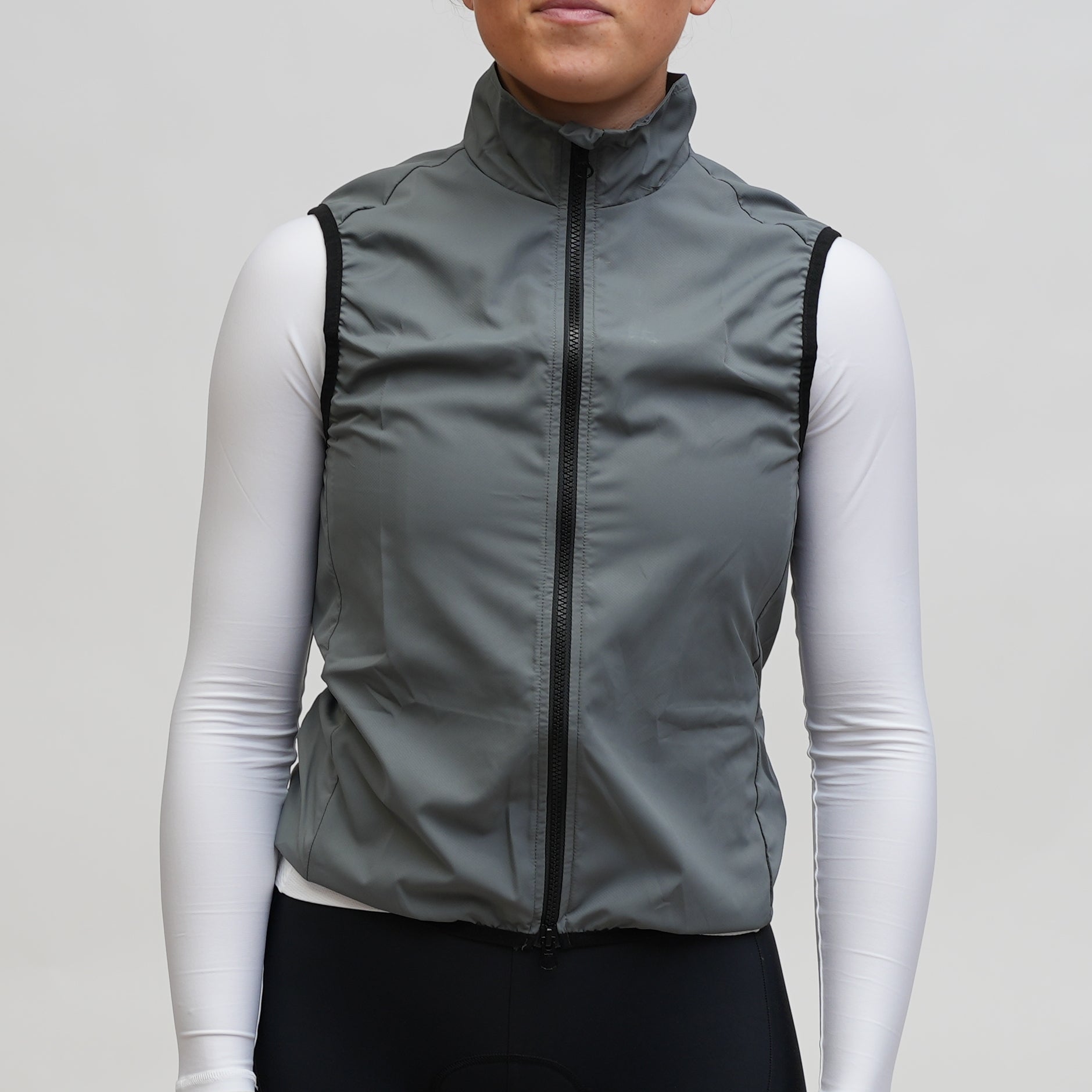 Men's Lightweight Windproof Vest - Gray Outdoor Running Jacket for Hiking, Cycling & Travel | Breathable & Water-Resistant