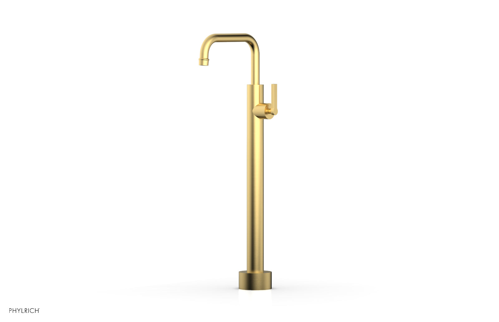 HEX MODERN Low Profile Floor Mount Tub Filler with Lever Handle - Model 501 55 04 - Perfect for Modern Bathroom Renovations and Spa-Like Showower Experiences