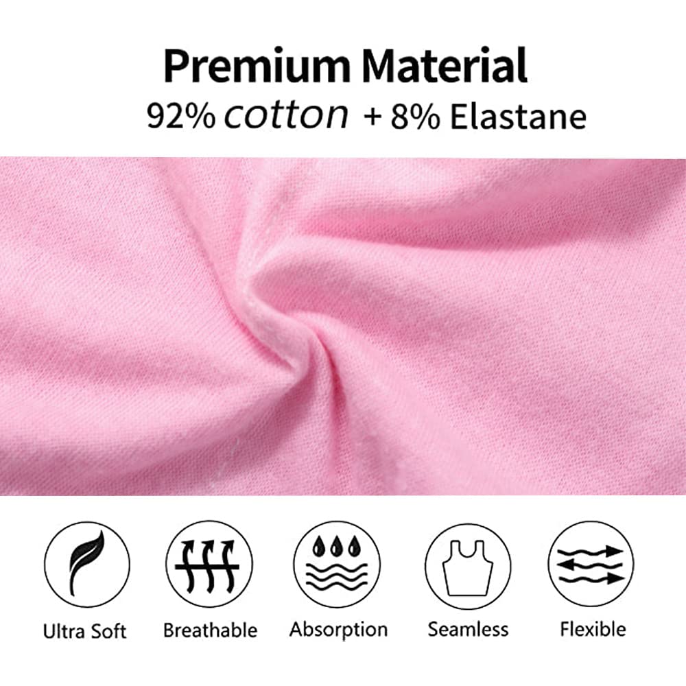 5 Pack Girls Sports Bras - Cotton Training Bras with Removable Pads, U-Shape Back Support for Teenage Girls 8-15 Years - Perfect for Gym, Yoga & Everyday Wear