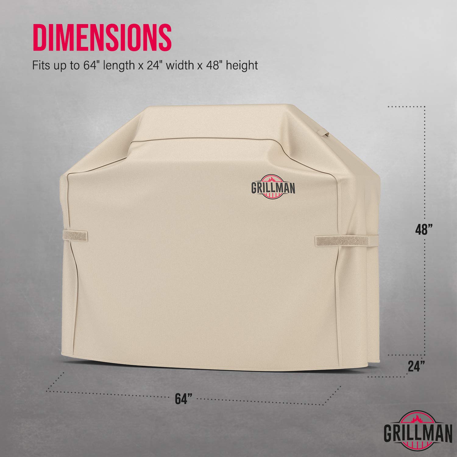 Premium Heavy Duty BBQ Grill Cover - Rip-Proof & Waterproof Outdoor Grill Protector (64