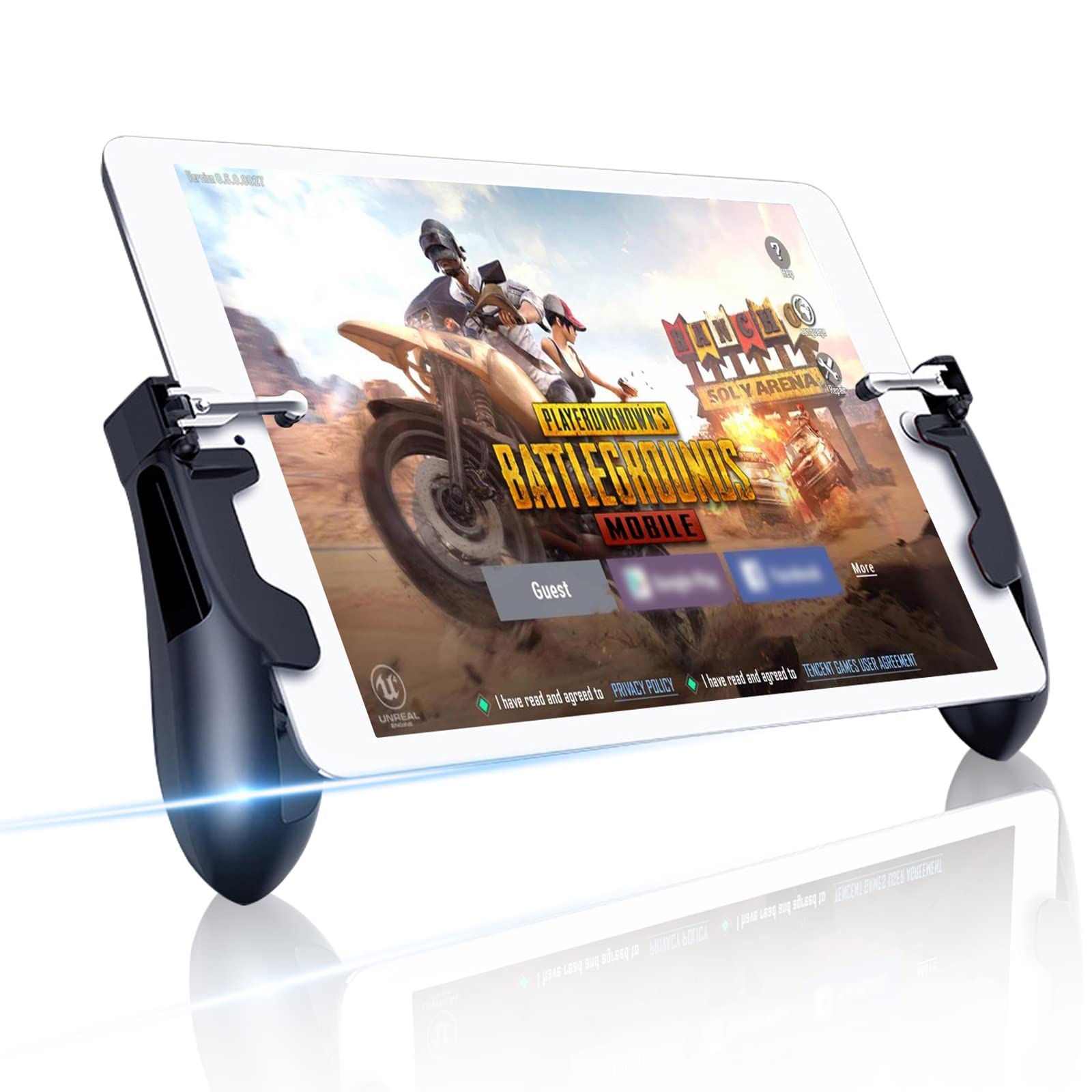 Wireless Mobile Game Controller for iPad & Android Tablets - Sensitive Shoot Aim Gamepad with Triggers for PUBG, Knives Out, Fortnite - Ergonomic Handgrip for Tablets & Smartphones - Perfect for Gaming on the Go, Travel & Home Entertainment