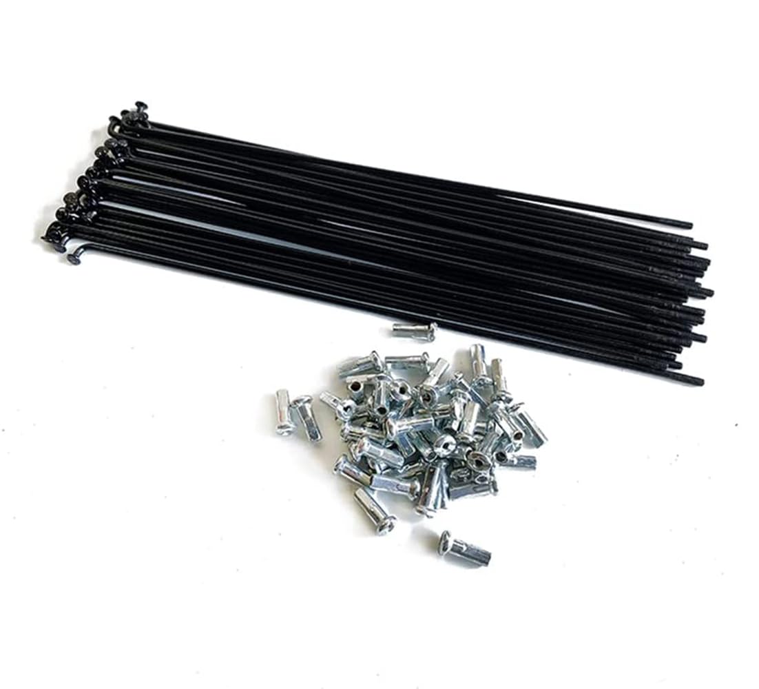 13G High-Carbon Steel Bike Spokes - 2.3mm Diameter J-Bend Spokes (20/40 Pcs) with 12mm Nipples for MTB, E-Bike, Tricycle - Perfect for Mountain Biking, Commuting & Electric Bike Maintenance