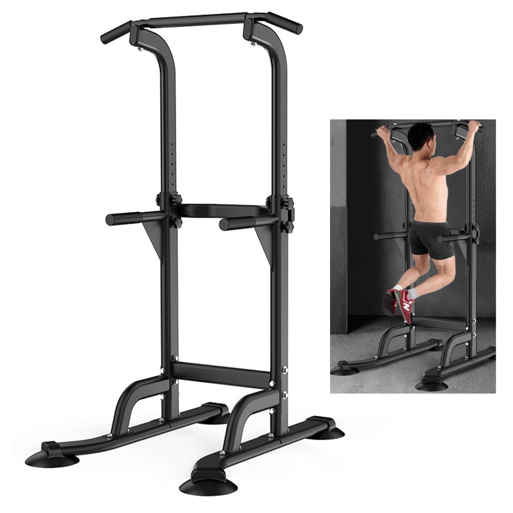 BEIAKE Power Tower Dip Station - Pull Up Bar for Home Gym, Strength Training Equipment for Pull-ups, Dips & Ab Workouts - Perfect for Home Fitness & Full Body Workouts (Black)