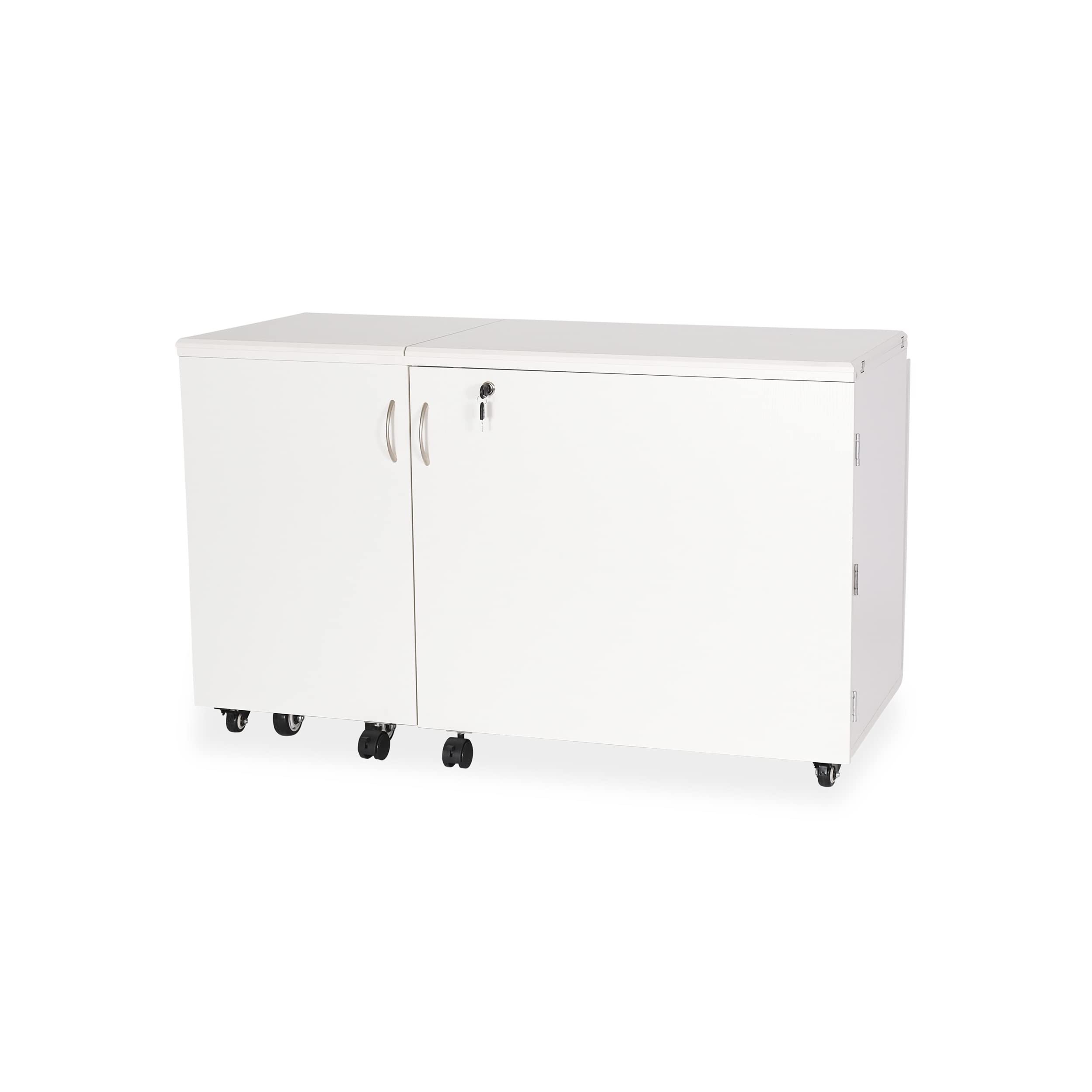 Premium Kangaroo Sewing Cabinet with Quilt Blocks - Ash White Storage Organizer for Quilting & Crafting | Perfect for Home Studios & DIY Sewing Projects