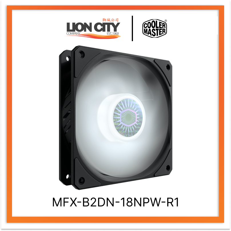 Cooler Master MFX B2DN 18NPW R1 SickleFlow 120 PWM White LED Case Fan - High Airflow, Quiet Cooling for PC Gaming & Computer Builds (2-Year Warranty) - Perfect for Gaming Rigs, Workstations & PC Cooling Systems