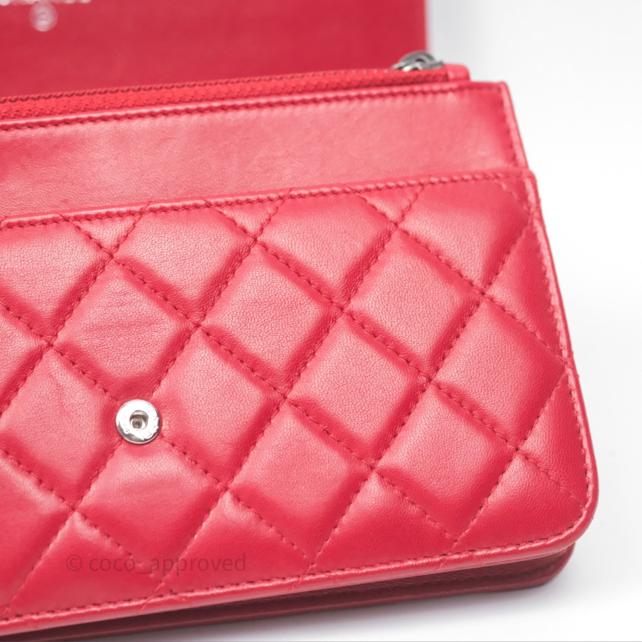 Chanel Boy Wallet on Chain WOC Red Lambskin Ruthenium Hardware - Luxury Crossbody Bag for Women, Perfect for Parties, Date Nights & Evening Events