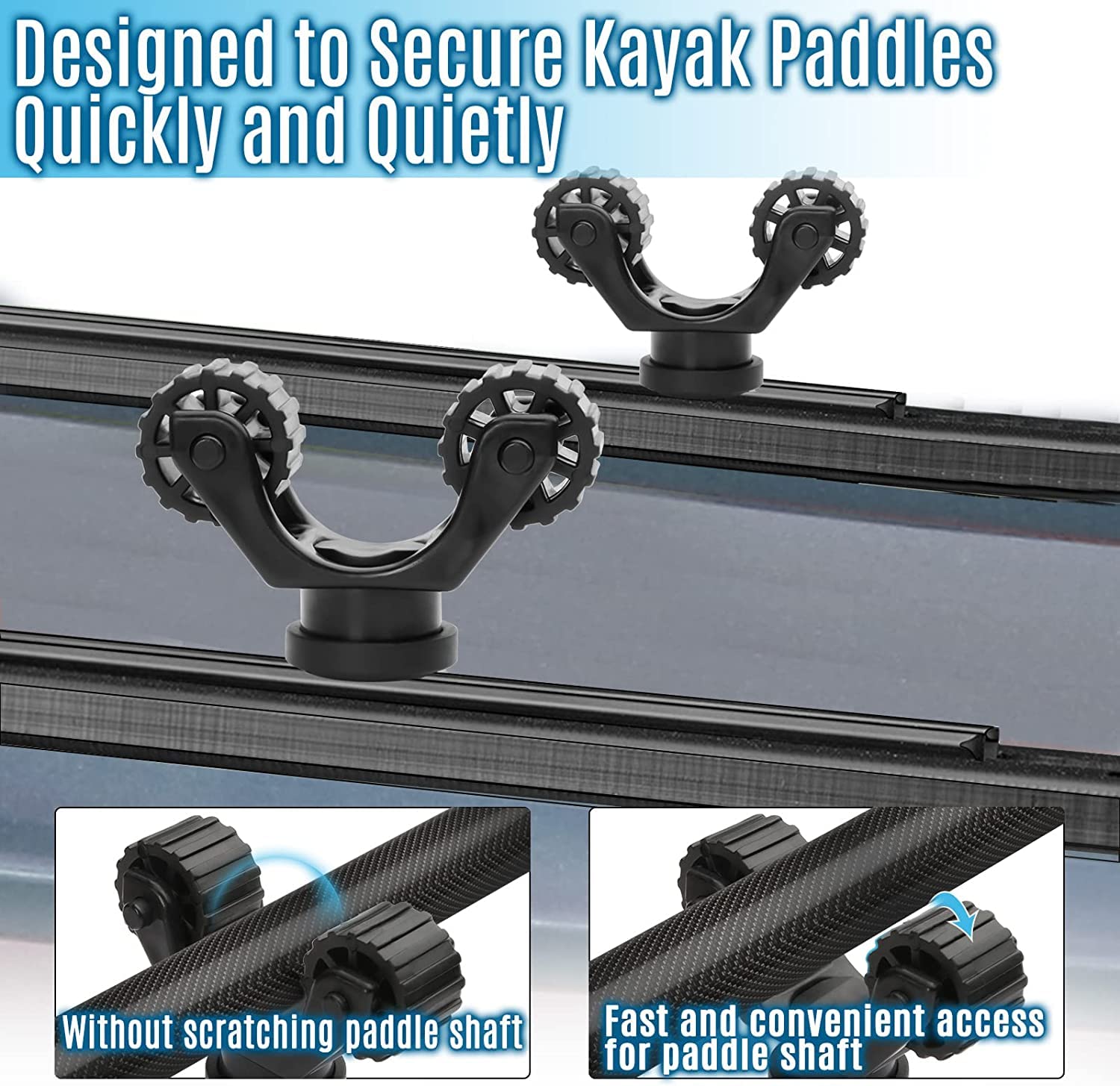**Premium Kayak Paddle Holder - Adjustable Track Mount for Kayaks | Secure & Easy Storage for Fishing & Paddling Accessories | Perfect for Kayaking, Fishing & Outdoor Adventures**
