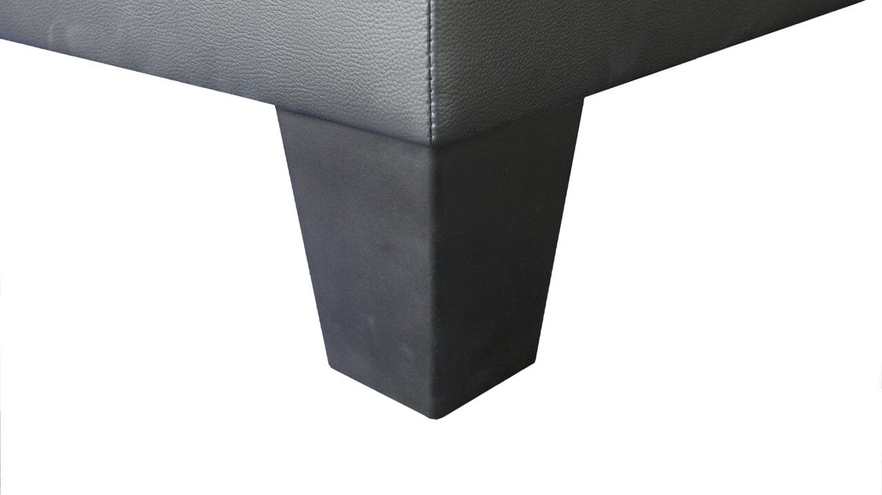 Genesis 55.5W Black PVC Fabric Loveseat with LED Lights & USB Charger - Tufted Cushions Modern Sofa for Living Room, Bedroom, or Office - Perfect for Small Spaces & Relaxation