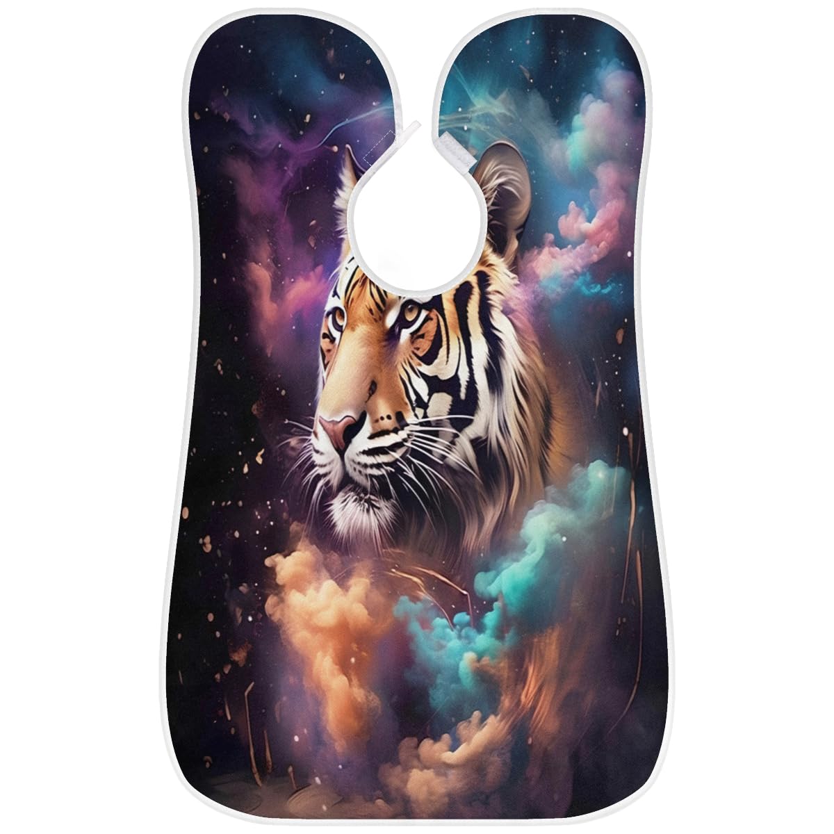 Premium Galaxy Tiger Beard Shaving Bib for Men - Waterproof Hair Dye & Makeup Apron for Women - Professional Barber Cape for Haircut & Beard Trimming - Sink Hair Catcher & Styling Tool - Perfect Gift for Barbers & DIY Grooming at Home