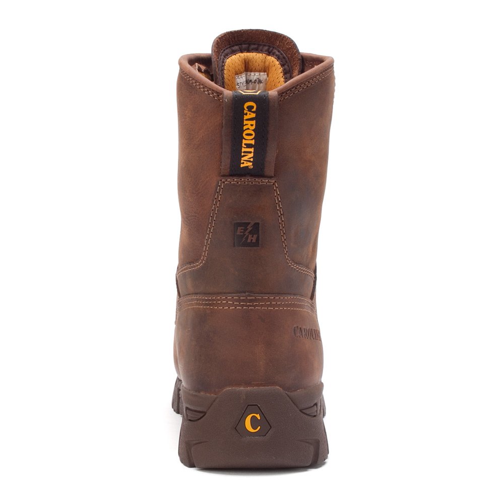 **Carolina Men's Composite Toe Waterproof Work Boots - Memory Foam Footbed, PU Midsole, Oil & Slip-Resistant Outsole, EH-Rated - Ideal for Construction, Warehouse & Outdoor Work**
