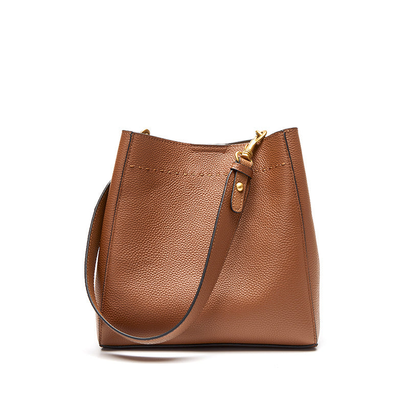 Stylish Versatile Leather Bucket Bag for Women - Fashionable Crossbody & Shoulder Bag - Perfect for Work, Travel & Everyday Use