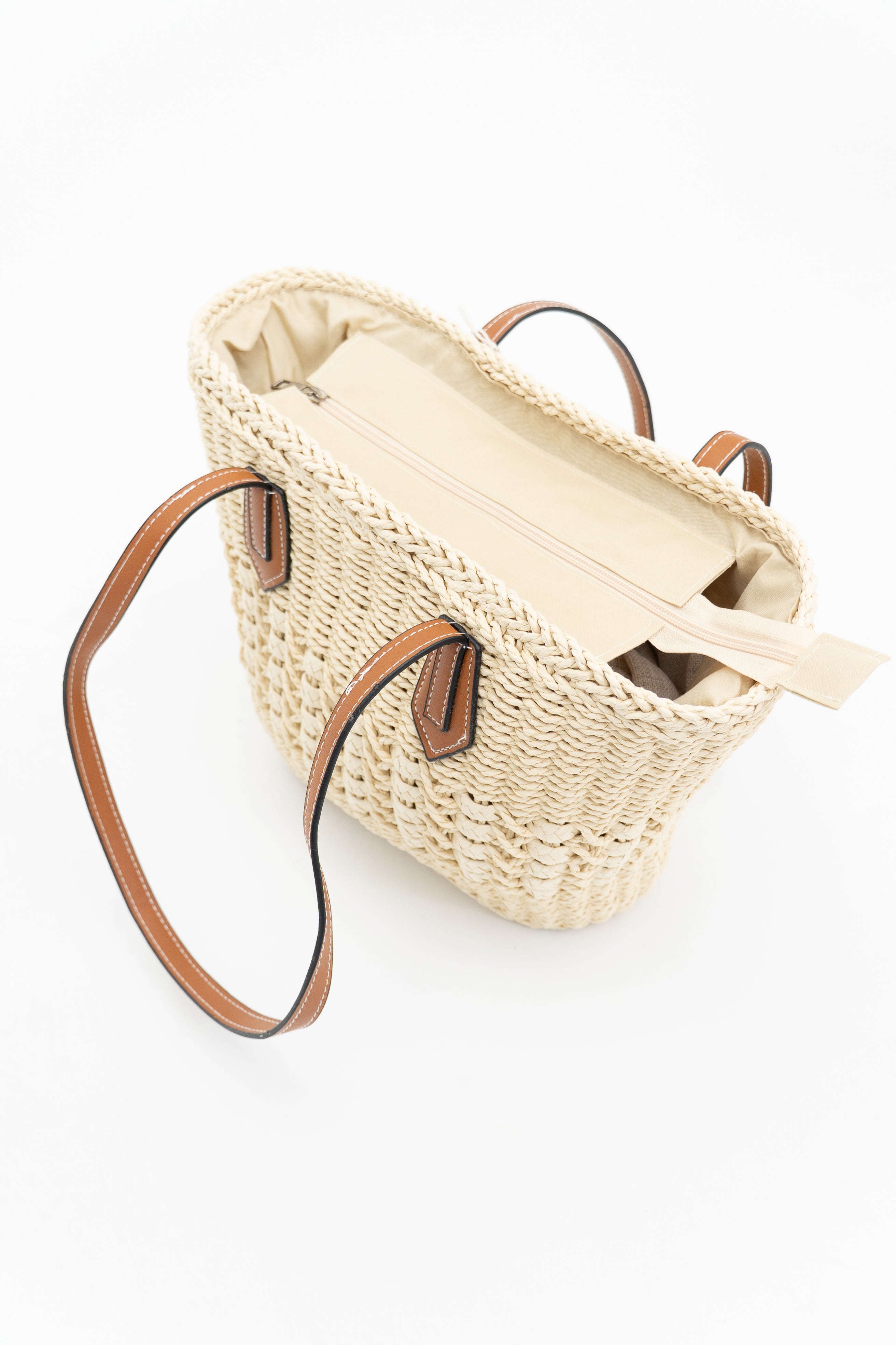 Cheryl White Rattan Handbag for Women - Stylish Summer Beach Tote Bag - Perfect for Vacation, Shopping & Outdoor Activities