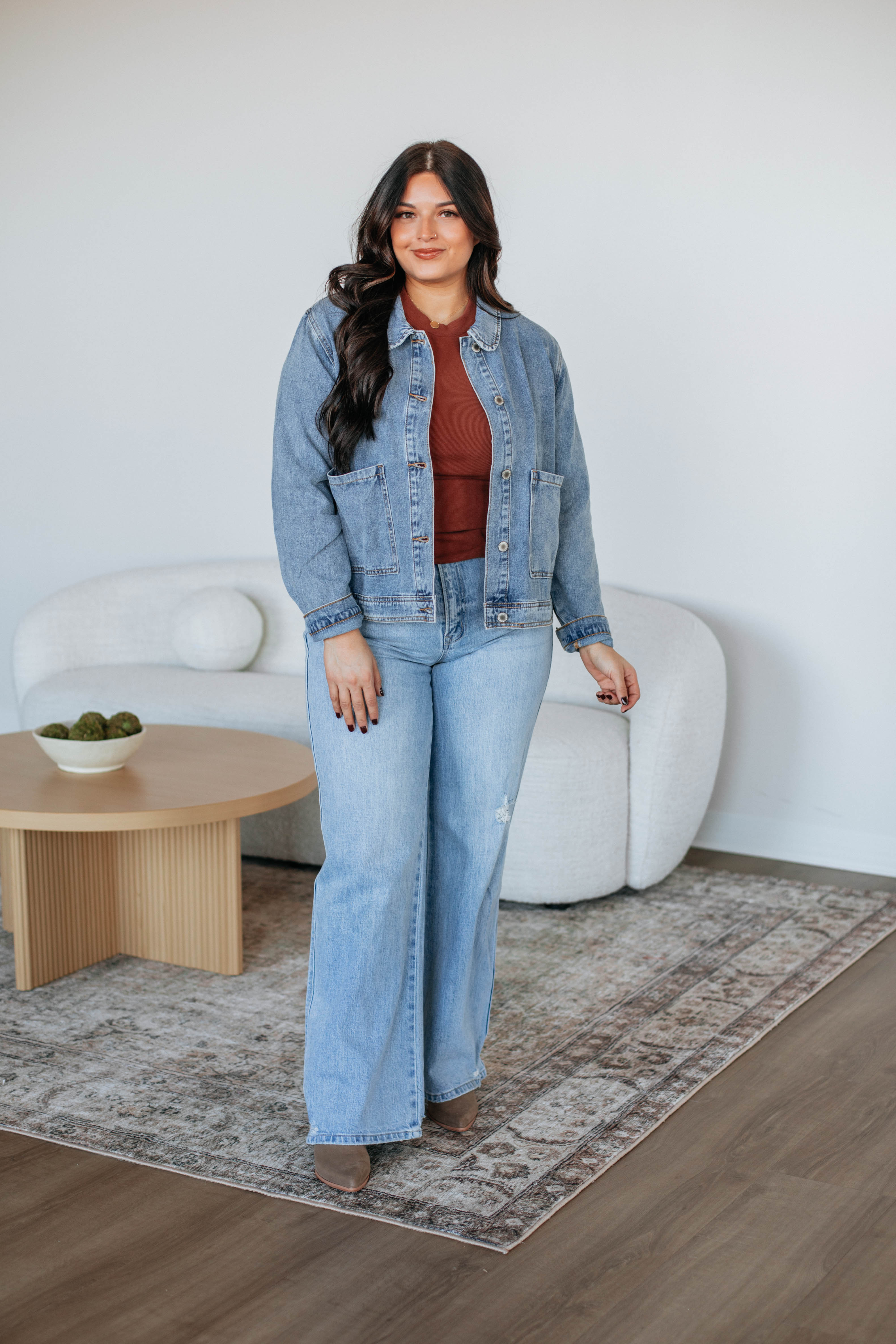 Burke Denim Jacket for Men & Women | Vintage Style Distressed Denim Jacket | Perfect for Casual Outfits, Streetwear & Fall Layering