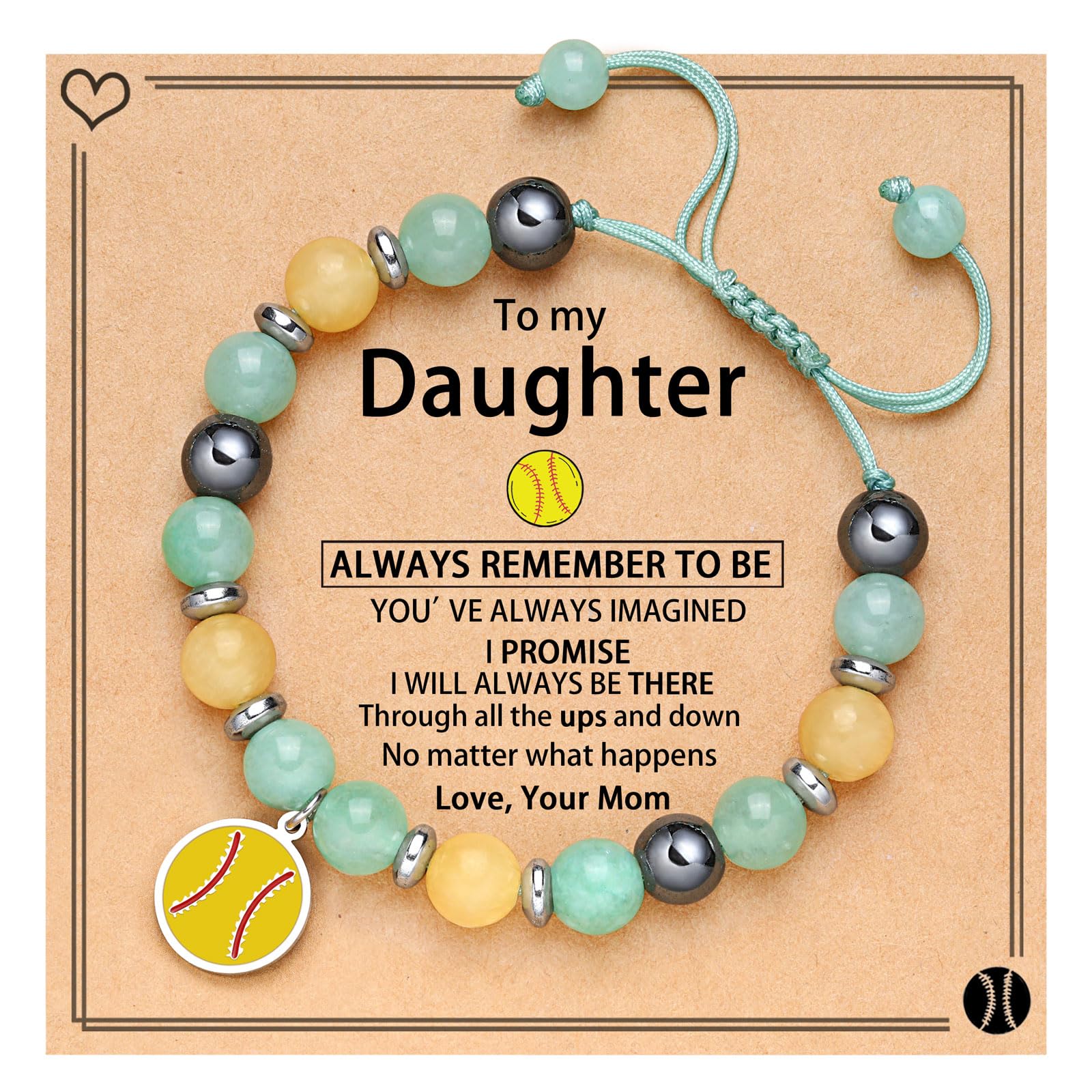 ORISPRE Softball Volleyball Bracelet - Best Sports Jewelry Gift for Girls, Daughter, Niece & Softball Team Players - Perfect for Games, Training & Sports Events
