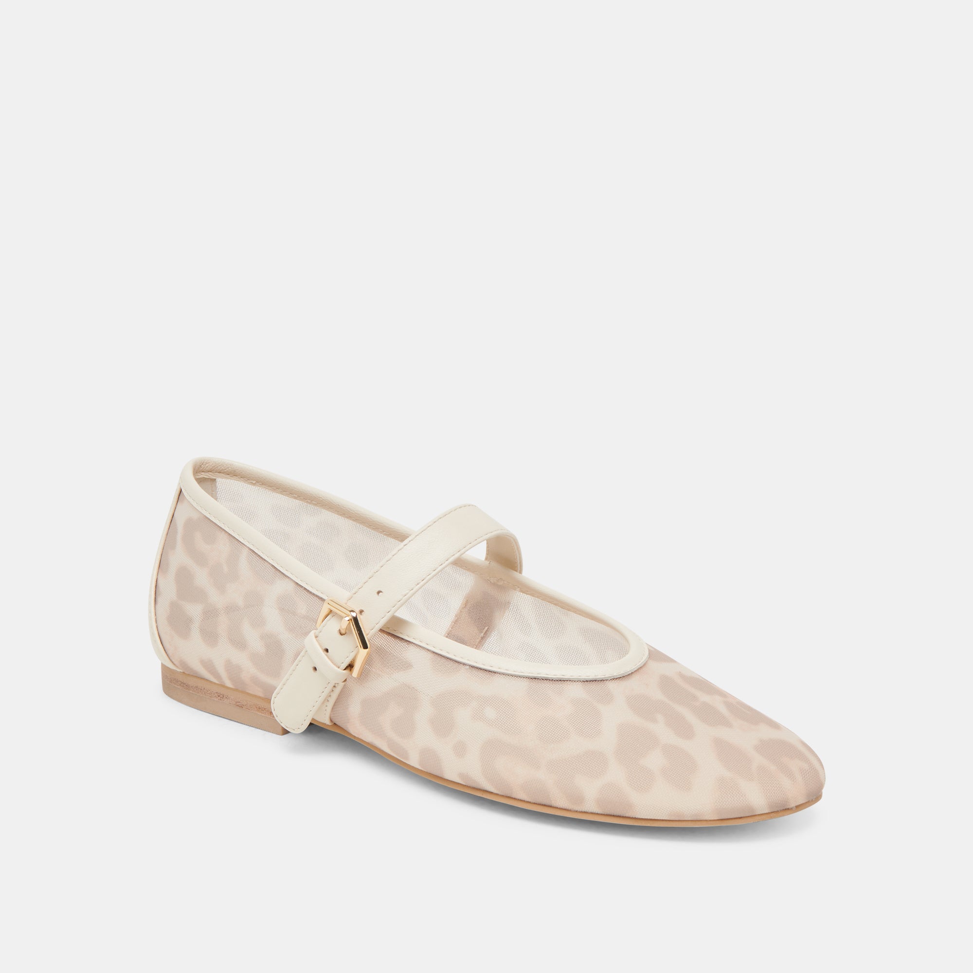 Roslyn Ballet Flats - White Leopard Mesh Women's Shoes | Comfortable & Stylish for Work, Casual Outfits & Dance