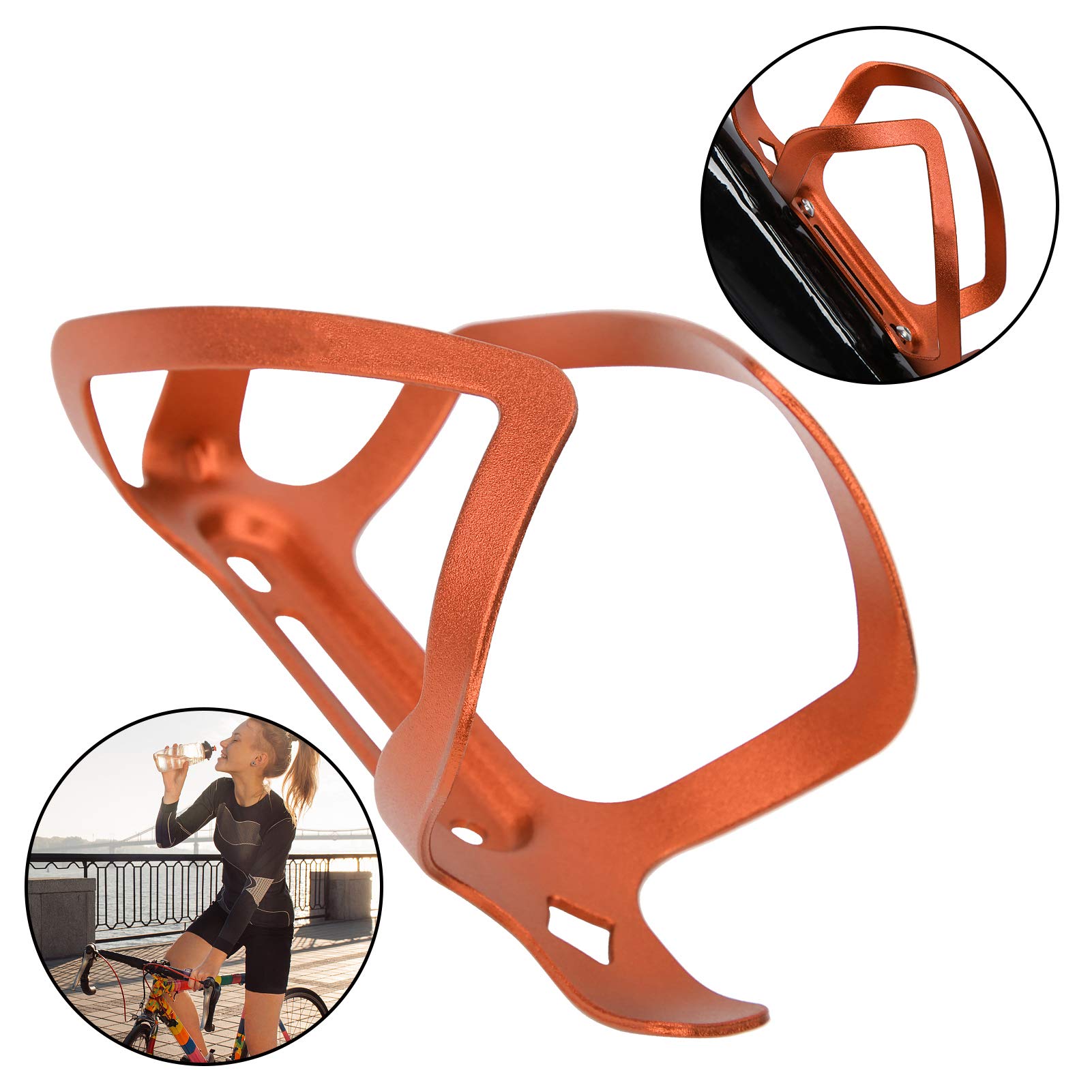 Dilwe Metal Water Bottle Holder - Bike Bottle Cage Mount for Mountain & Road Bikes - Secure Orange Bicycle Drink Rack - Perfect for Cycling, Commuting & Outdoor Adventures