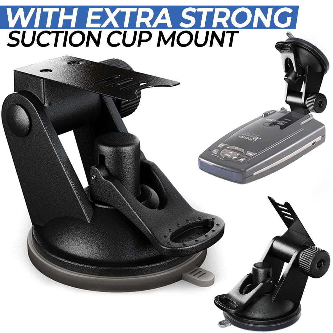 Escort Passport 9500iX Radar Detector with Dual-USB Car Charger & Suction Cup Mount - Long Range Detection, Fewer False Alerts, Voice Warnings (Renewed, Black) - Perfect for Highway Driving & Road Trips