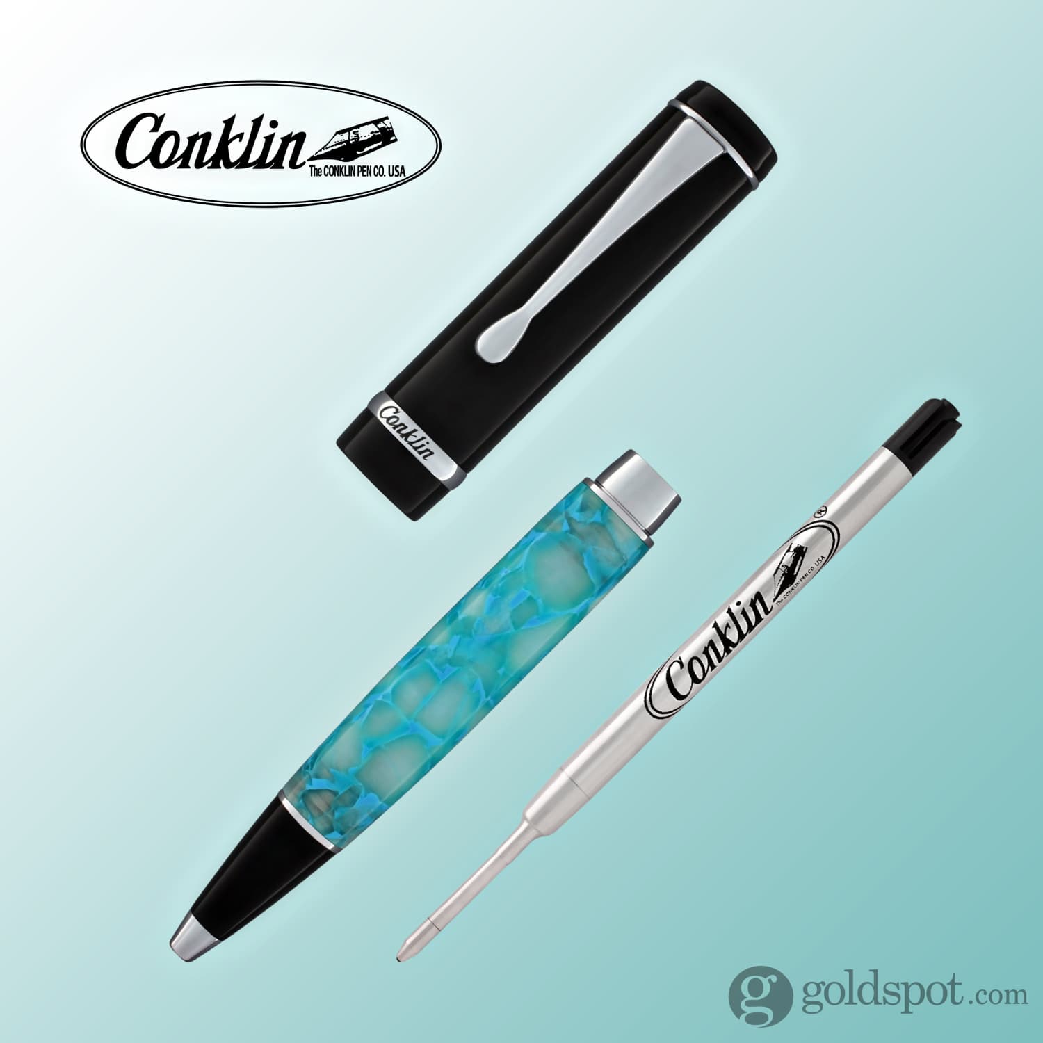 Conklin Duragraph Ballpoint Pen - Turquoise Nights - Premium Writing Instrument for Professionals & Students - Perfect for Office, School & Gift Giving