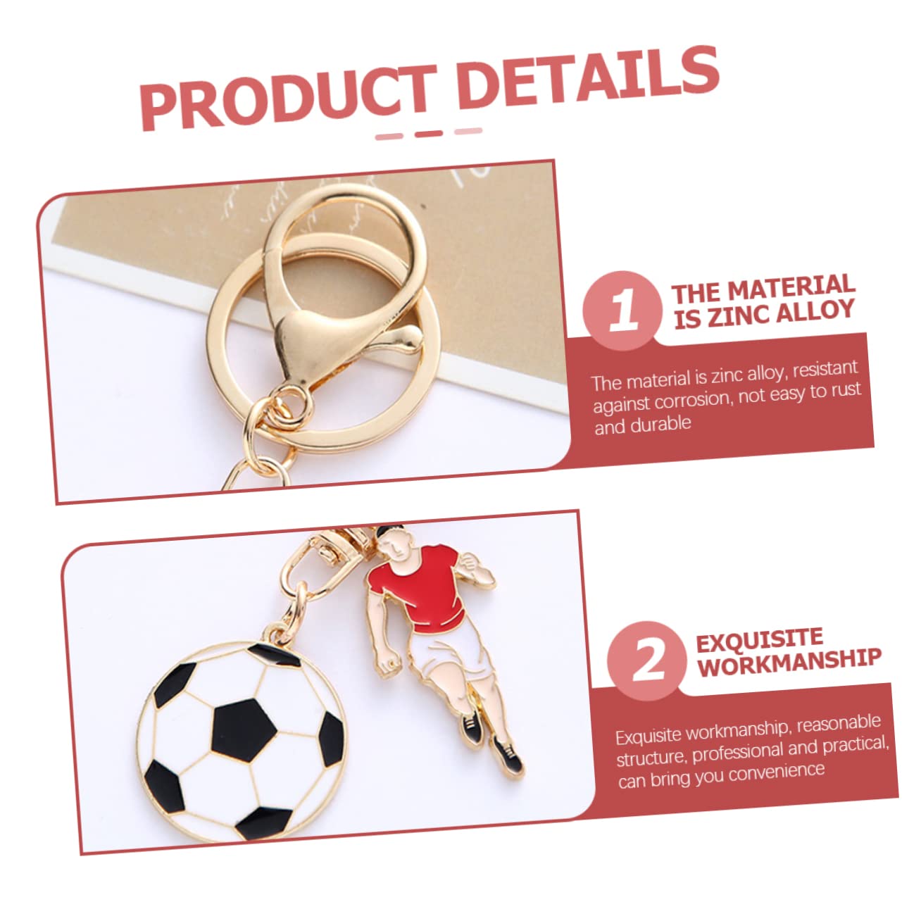 16 Pcs Football Keychain Set - Zinc Alloy Key Rings for Sports Fans & Gifts
