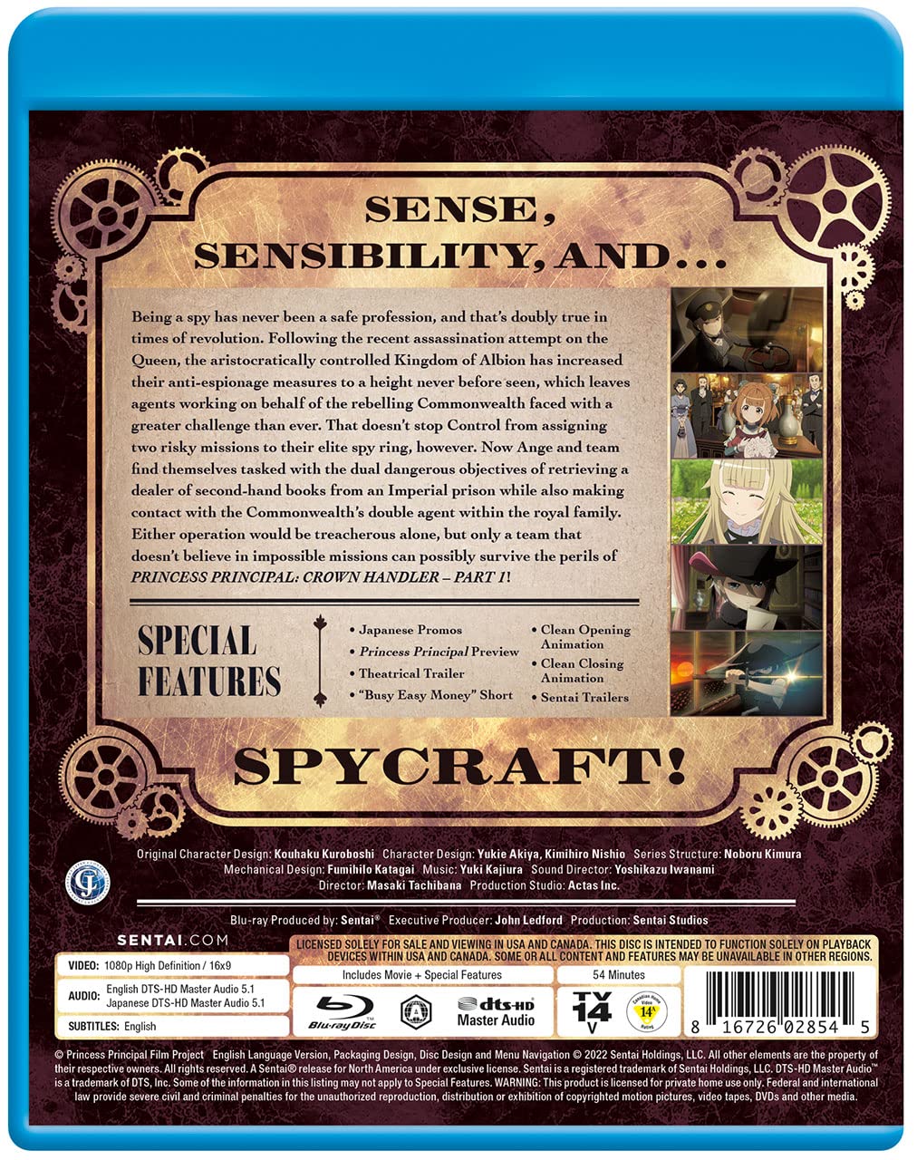 Princess Principal: Crown Handler - Anime DVD/Blu-ray | Official English Subtitles | Perfect for Anime Collectors & Fans of Steampunk Action
