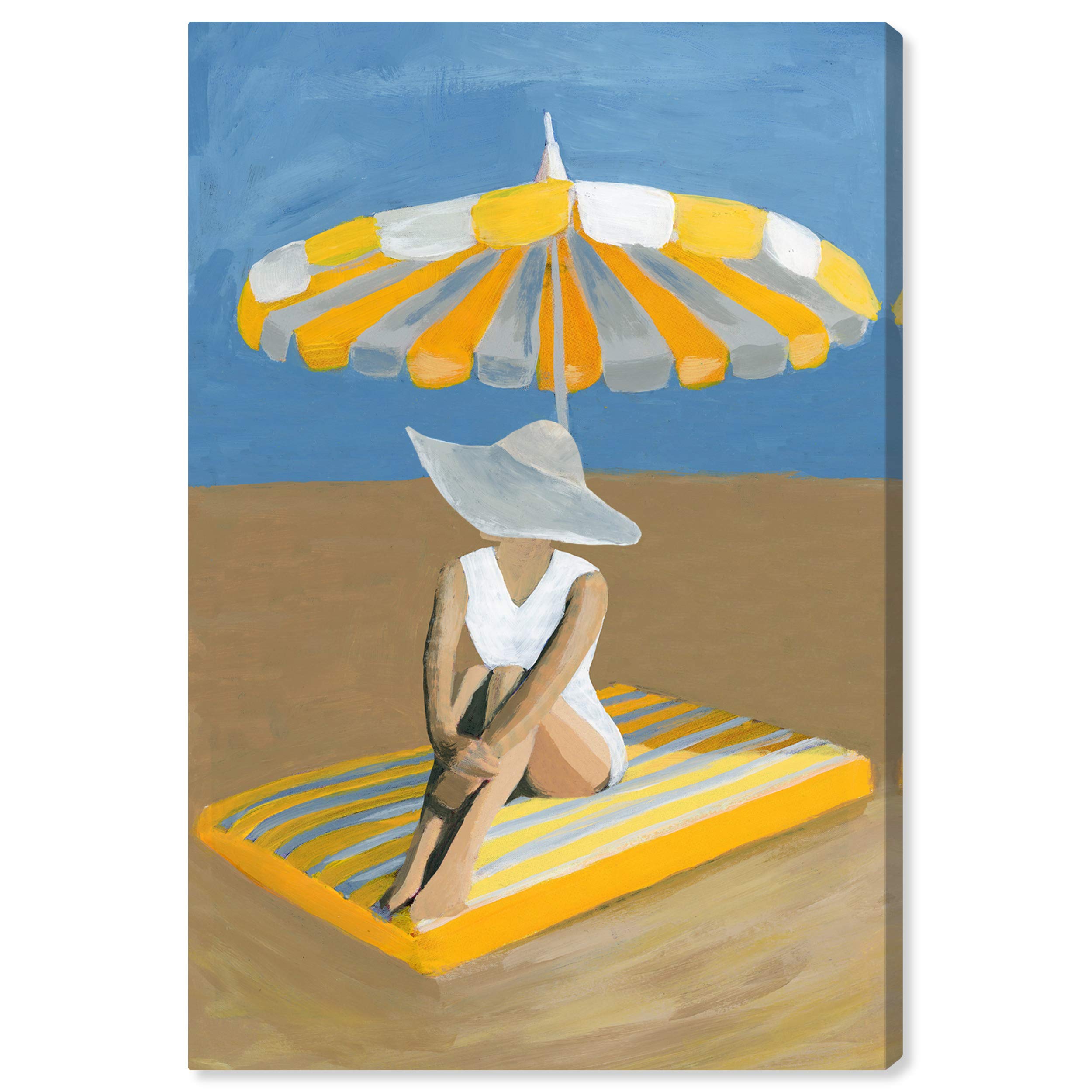 Oliver Gal Artist Co. Fashion & Glam Wall Art Canvas Print - 30x45 Inch Yellow & Blue Umbrella Home Decor - Perfect for Living Room, Bedroom & Office Wall Decoration