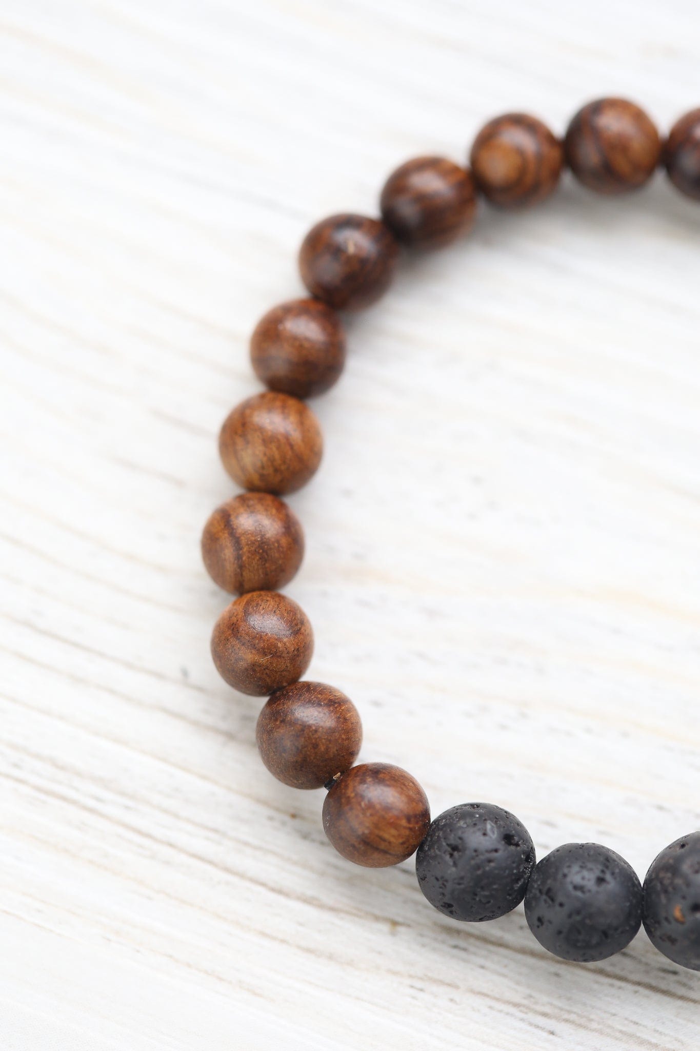Natural Healing Wood & Lava Rock Bracelet for Men Women - Stress Relief, Positive Energy, Chakra Balancing - Perfect for Yoga, Meditation & Daily Wear
