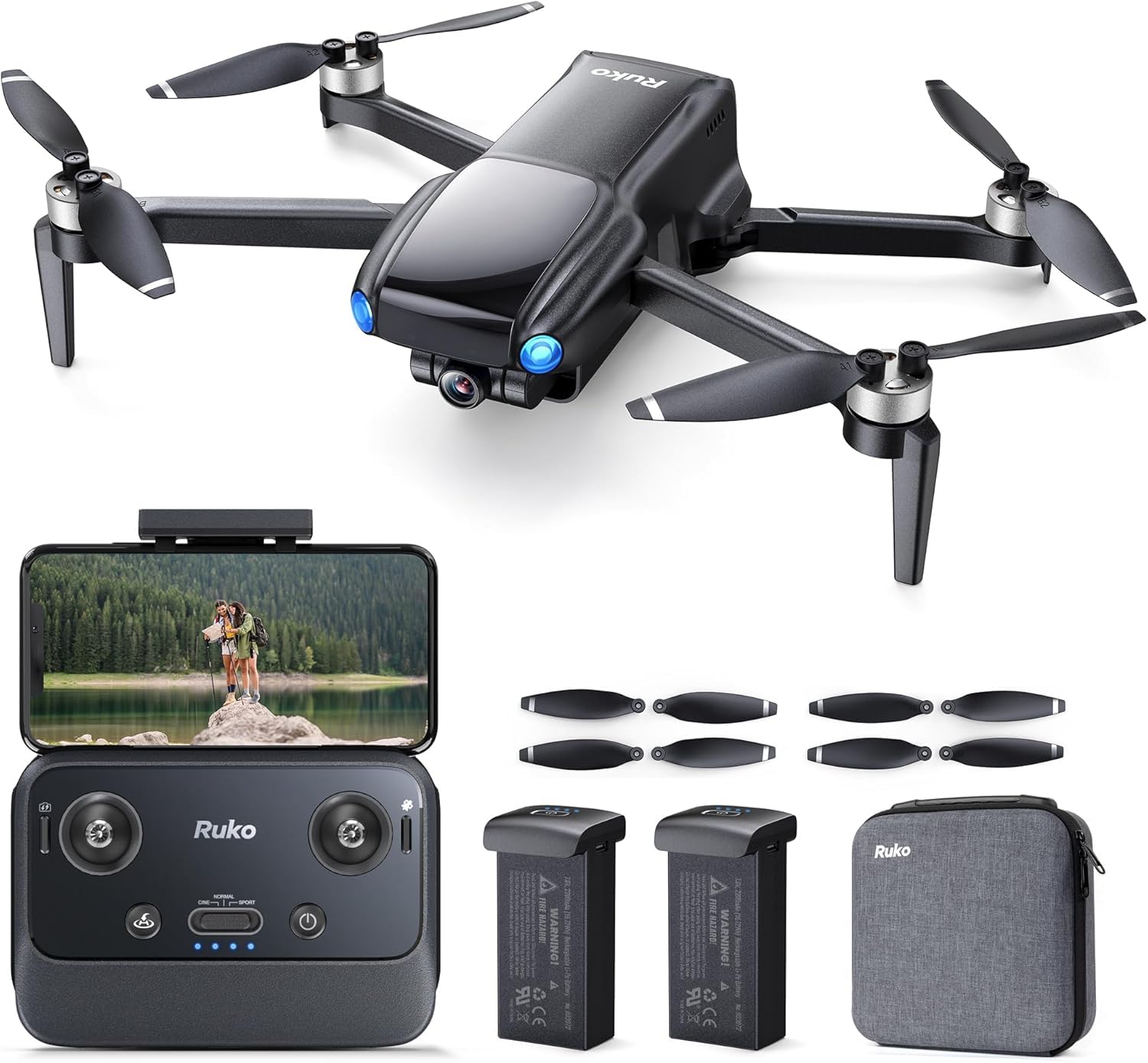 **Ruko U11MINI 4K Camera Drone for Adults - GPS, TOF, 70 Min Flight Time, 2 Batteries, Under 250g, 9800FT Long Range, Auto Return - Perfect for Beginners, Aerial Photography & Outdoor Adventures**