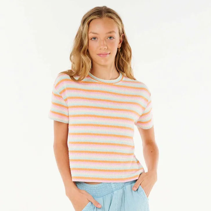 Rip Curl Girls Neon Isles Bobbi Tee - Stylish Graphic T-Shirt for Teen Girls - Perfect for Beach, Surfing & Casual Wear