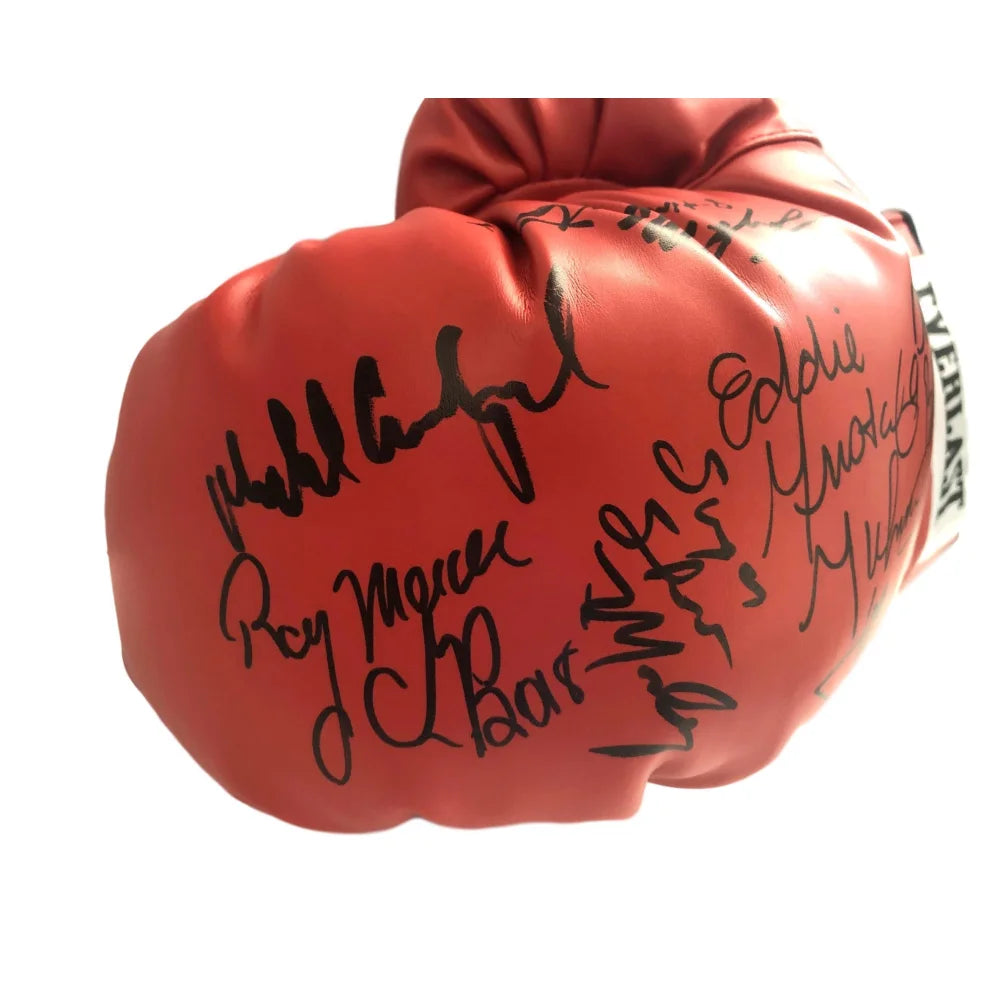 Authentic Boxing Legends Multi-Signed Glove with JSA COA - Shane Mosley, Fernando Vargas, Michael Carbajal, Ray Mercer +7 - Perfect for Sports Memorabilia Collectors, Man Cave Decor, and Boxing Fan Gifts
