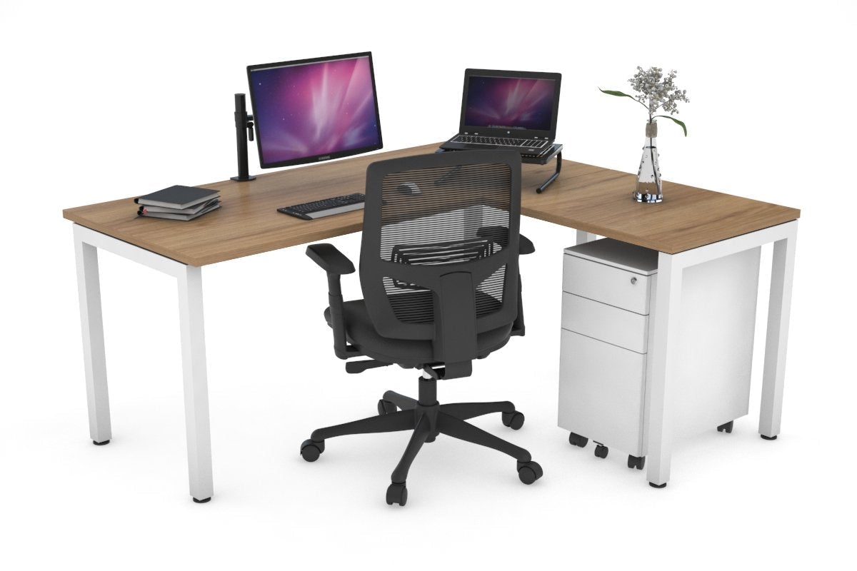 Quadro Square Legs L-Shaped Corner Office Desk - 1600L x 1700W - Perfect for Home Office, Gaming & Workspace Setup
