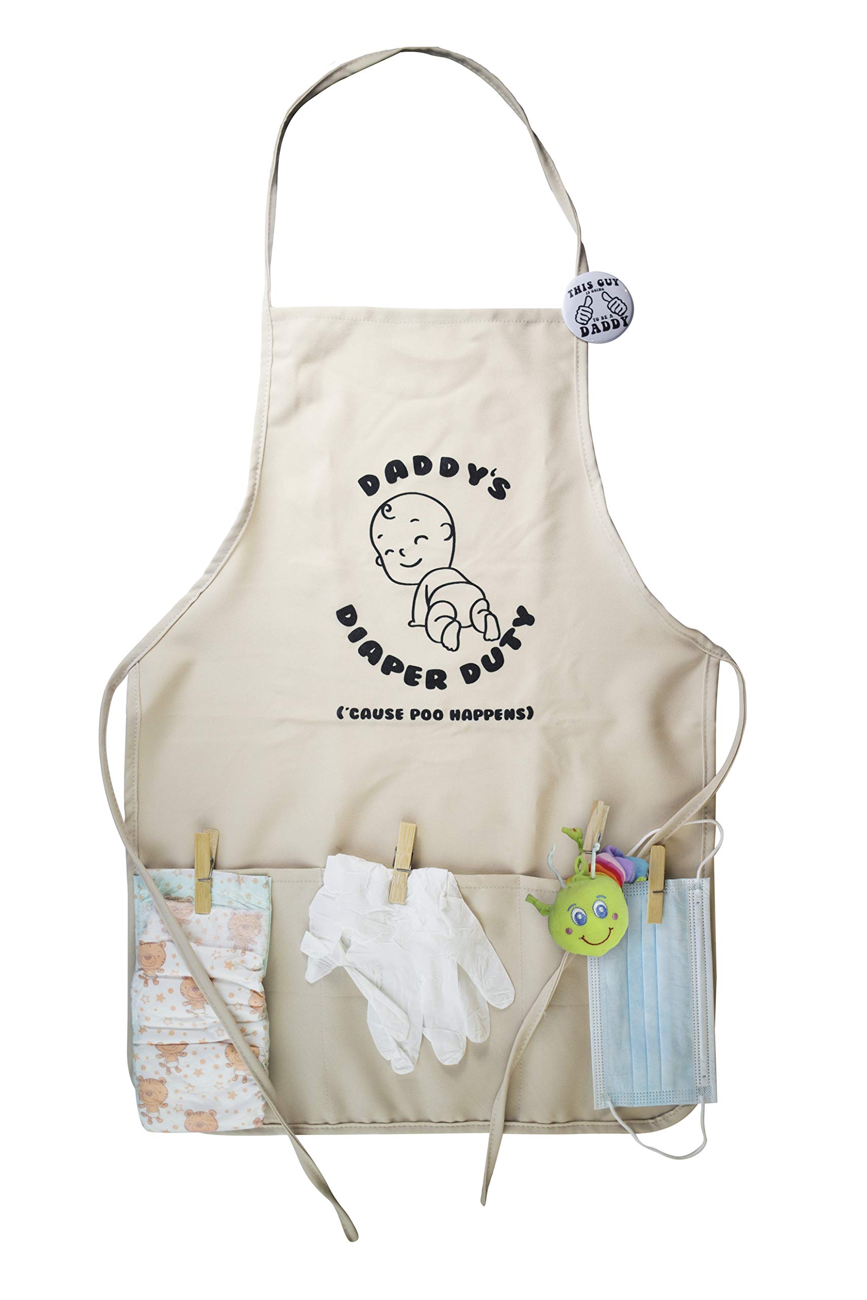 Daddy's Diaper Duty Apron - Best Gift for New Dads - Waterproof & Adjustable Baby Changing Apron for Newborn Care, Diaper Changes & Messy Parenting Moments