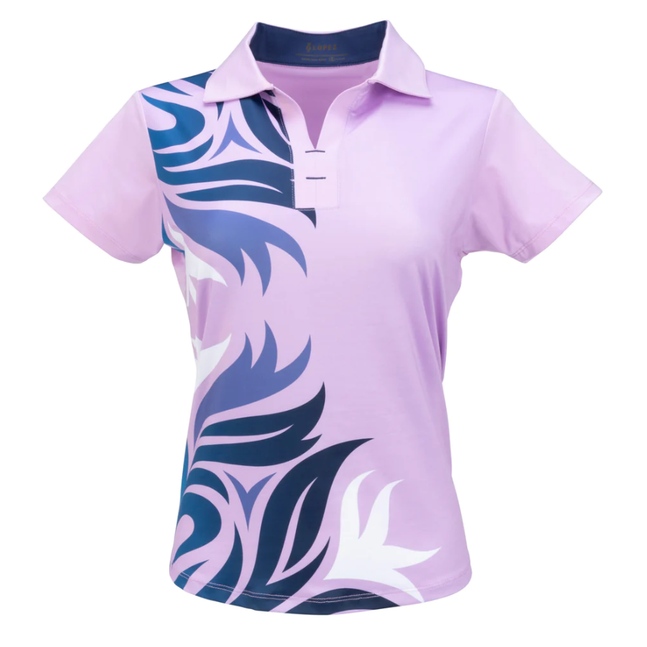 Nancy Lopez Trinity Polo Shirt for Women - Soft Lilac Cotton Golf Shirt, Small Size - Perfect for Golf, Tennis & Casual Wear