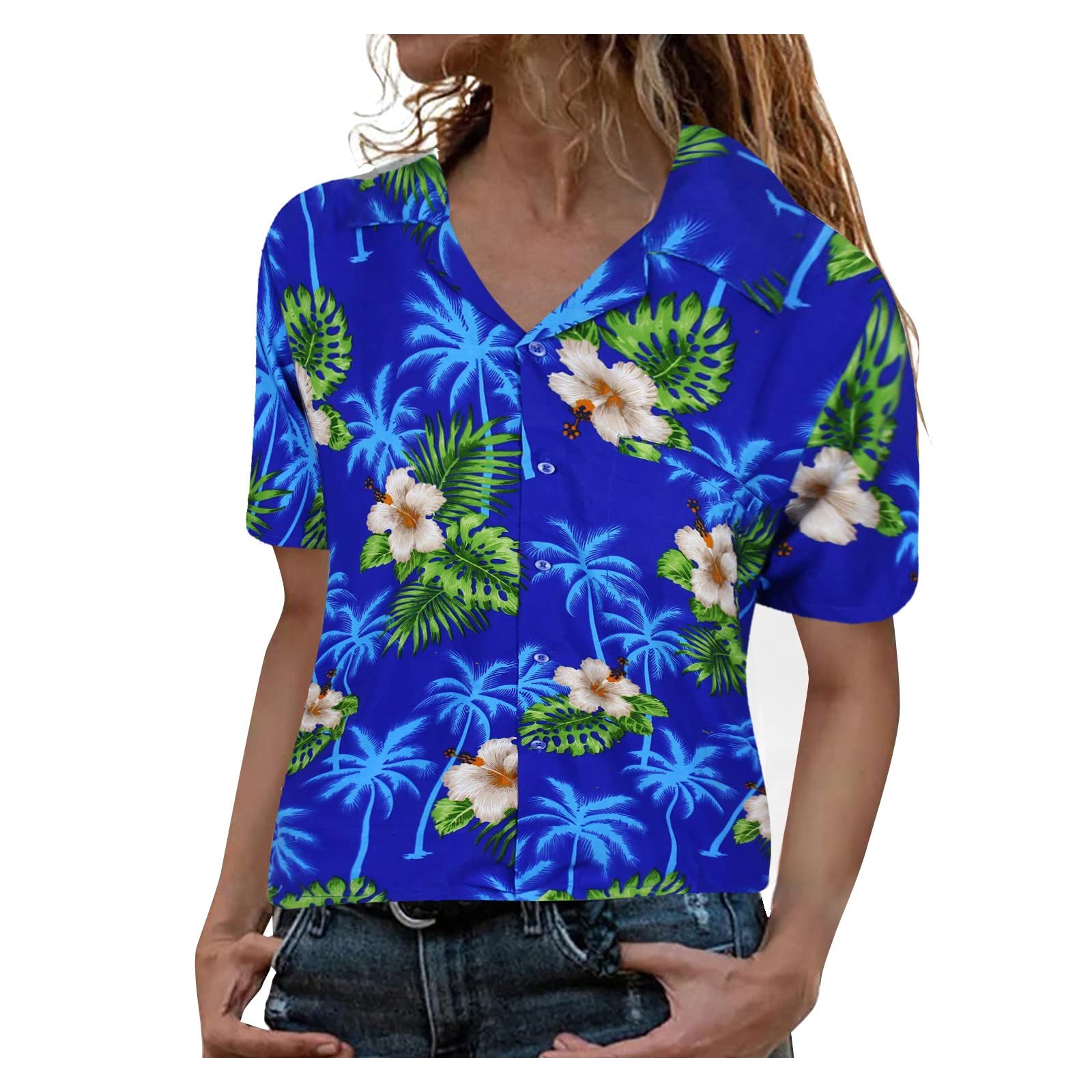 Shangha Women's Plus Size Casual & Dressy Graphic Tees - Trendy V-Neck Loose Summer Tops for Women | Perfect for Office, Weekend Outings & Vacation Wear