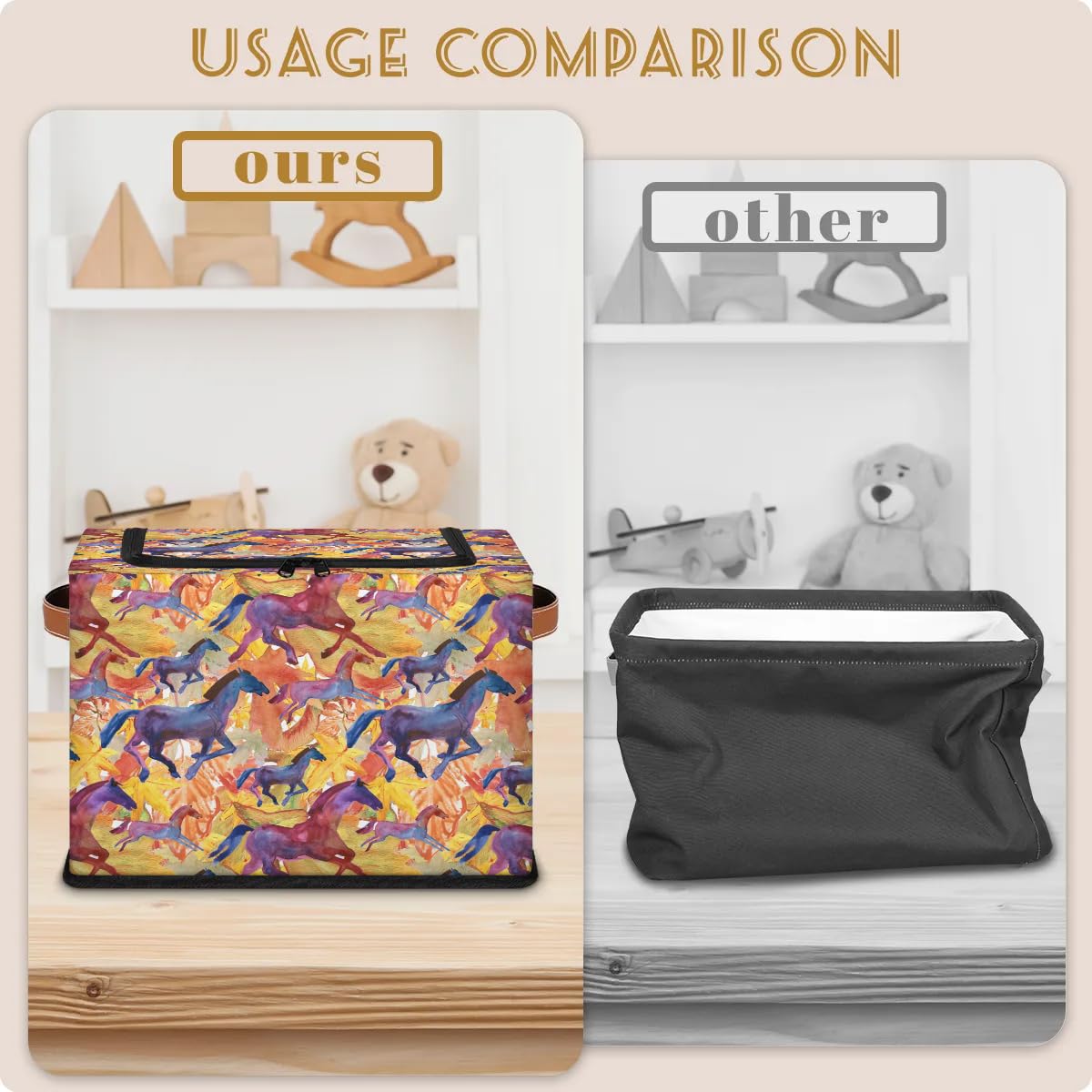 2-Pack Stackable Storage Bins with Zipper Lid & Metal Frame - PU Handled Closet Organizer Cubes for Clothes, Shoes & Seasonal Items | Perfect for Bedroom, Closet & Fall/Winter Storage Organization