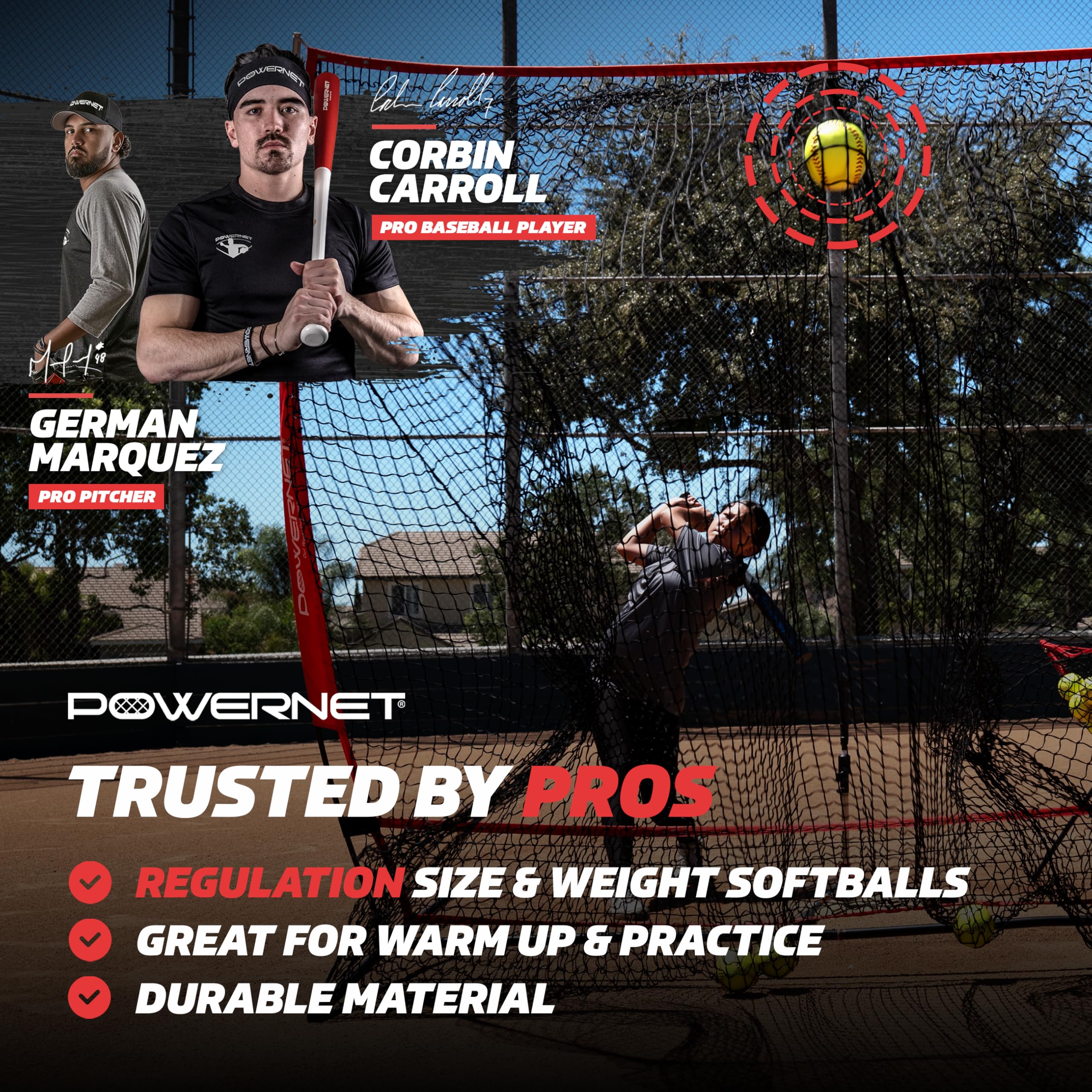 PowerNet Softball Training Equipment - Weighted & Flexi Balls for Batting Practice