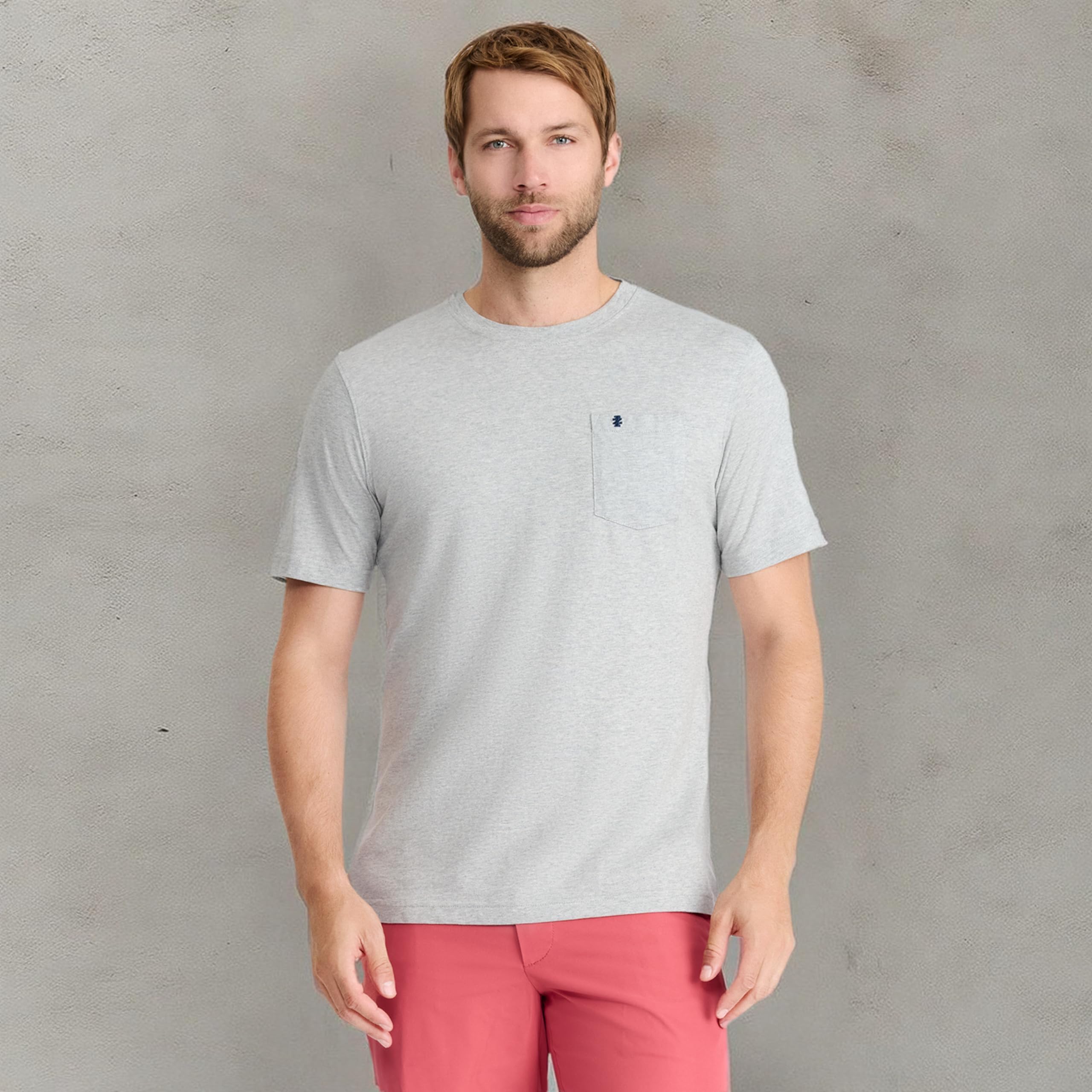 IZOD Men's Saltwater Soft Wash Pocket Crew T-Shirt - Comfortable Casual Short Sleeve Tee for Beach, Fishing & Outdoor Activities