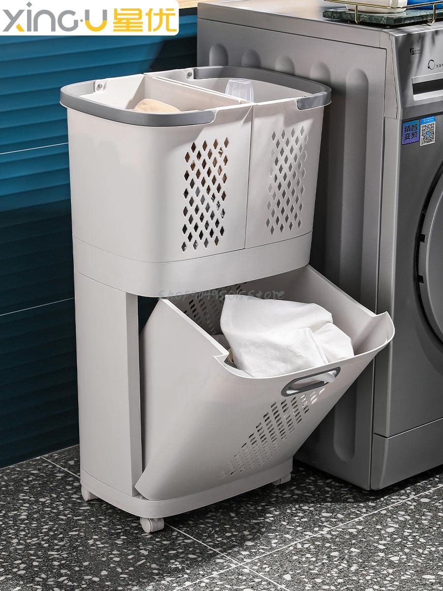Large Laundry Hamper Basket for Dirty Clothes - Foldable Storage Organizer with Handles for Bathroom, Bedroom & Closet - Multi-Purpose Laundry Basket for Home Organization (White) - Perfect for College Dorms, Apartments & Laundry Rooms