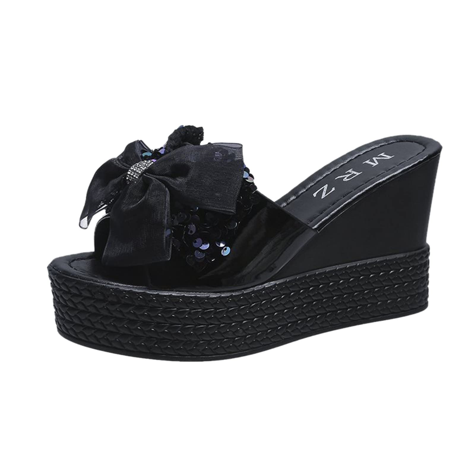 Women's Open Toe Wedge Sandals - Summer Beach Roman Style Slides with Peach Color | Comfortable Casual Slippers for Walking, Vacation, and Outdoor Activities