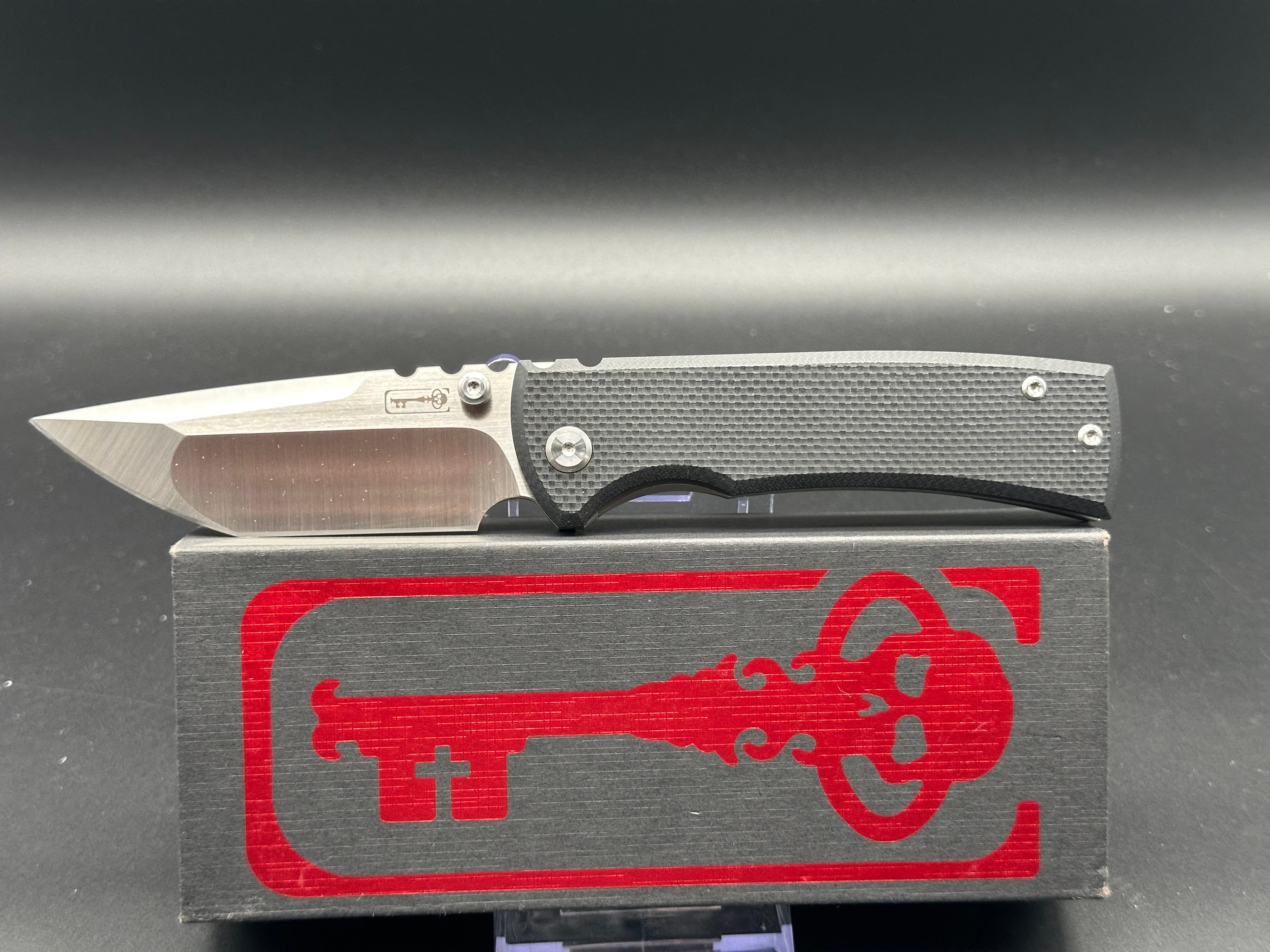 Chaves Redencion 229 Tanto Frame Lock Folding Knife - Titanium Handle with Black G10 Inlays - 3.63